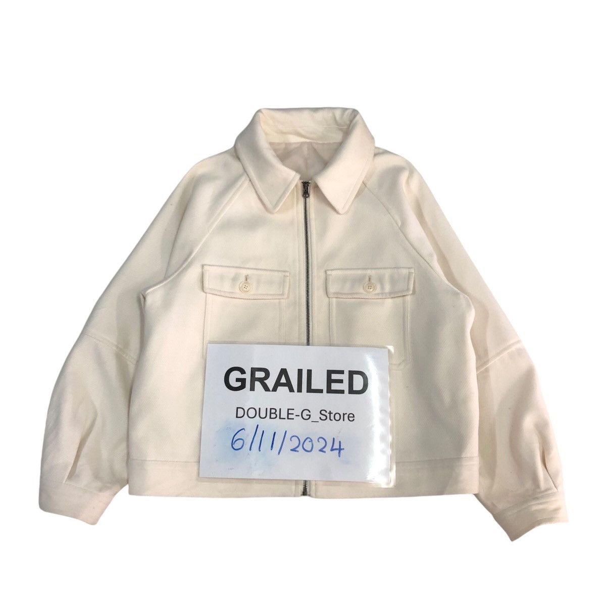 Japanese Brand 📌Vintage Cropped Wool Biker Jacket GU Size US XL / EU 56 / 4 - 1 Thumbnail