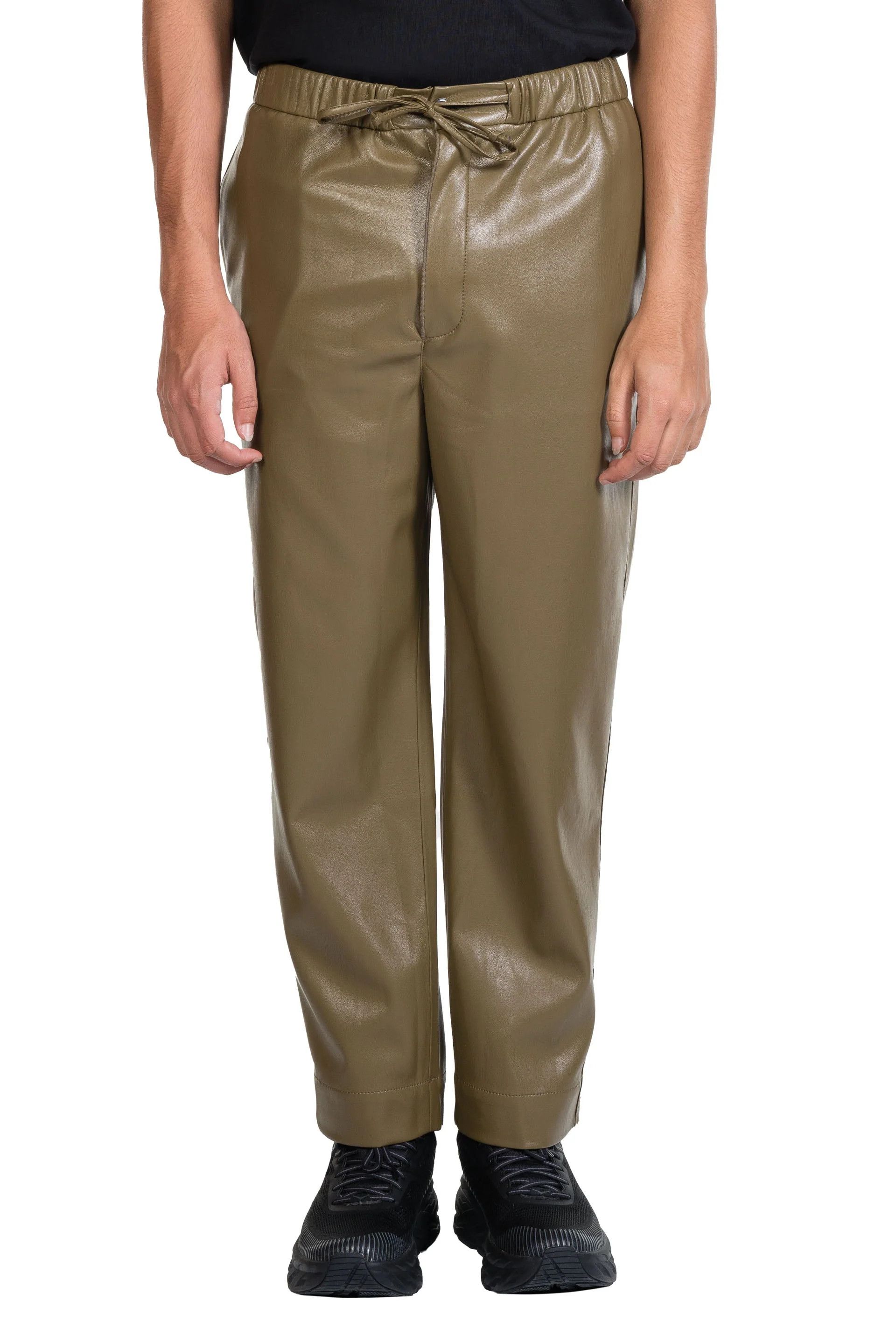 Nanushka Nanushka Vegan Leather Relaxed Pants Olive brown pants Size US 32 / EU 48 - 4 Thumbnail