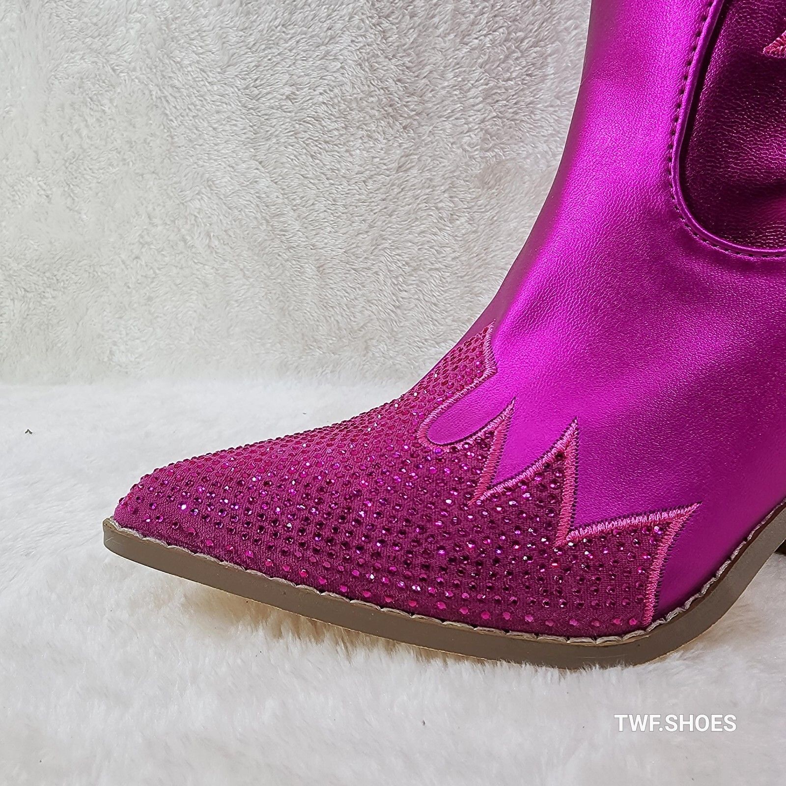 Other Flash Brush Metallic Matte Rhinestone Western Knee High Cowg Size US 10 / IT 40 - 3 Thumbnail