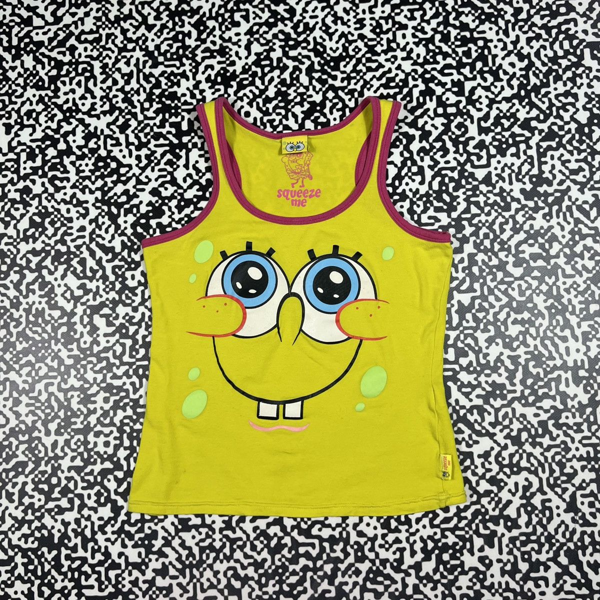 Cartoon Network Vintage Y2K Spongebob Squarepants Humor Face Tank Top Size XS / US 0-2 / IT 36-38 - 2 Thumbnail