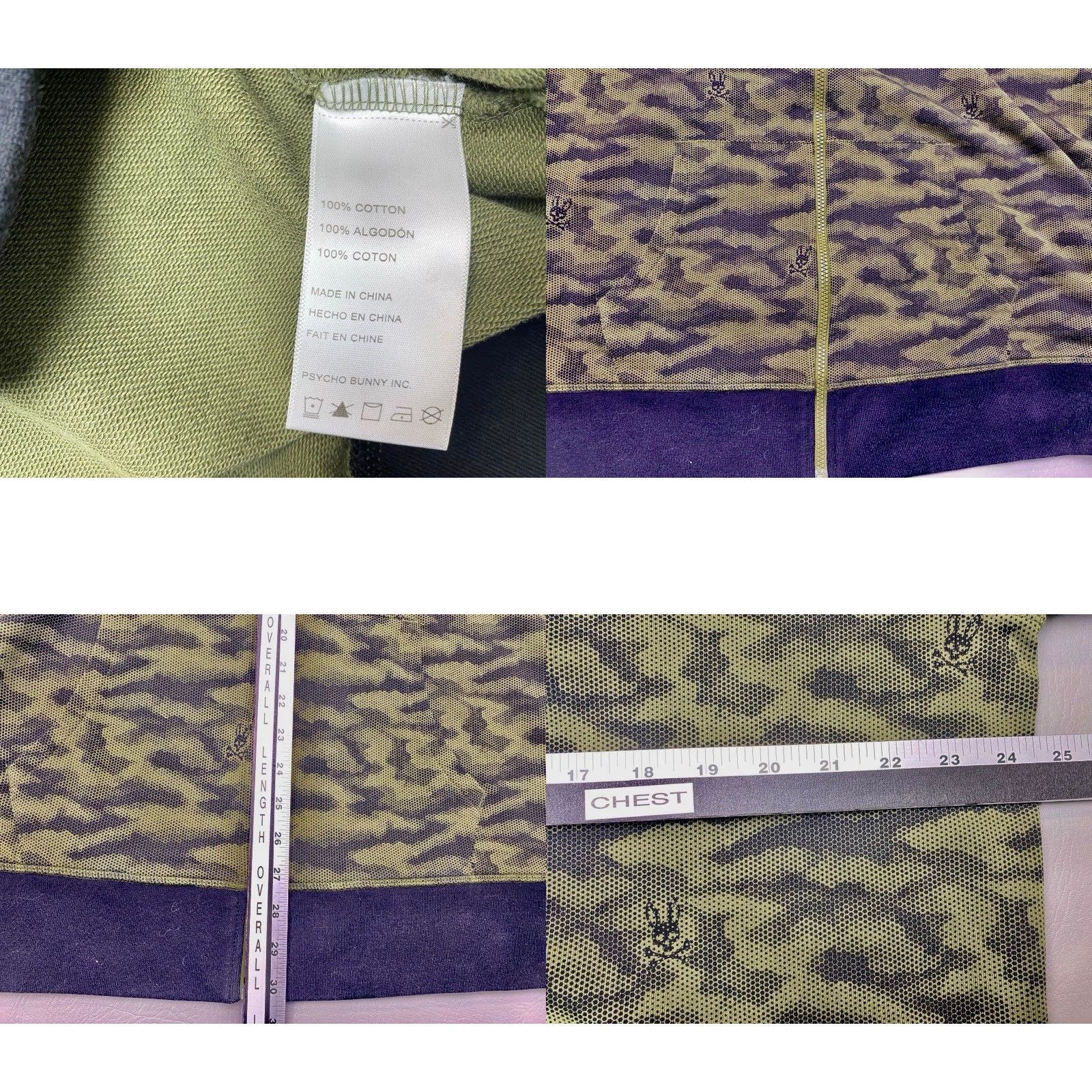 Psycho Bunny Psycho Bunny Rockaway Camo Print Full Zip Up Hoodie Mens Green 3XL Size US XXL / EU 58 / 5 - 8 Thumbnail
