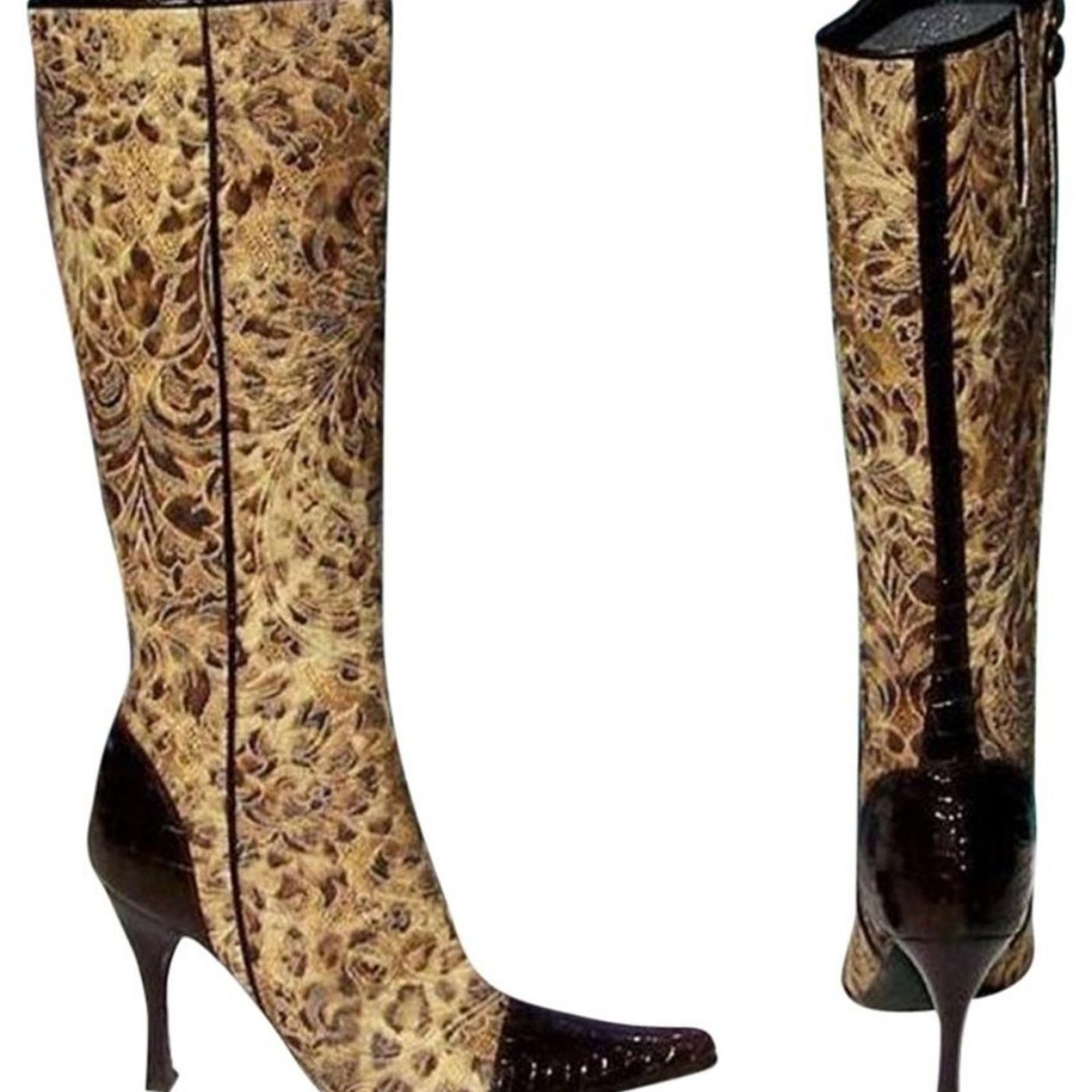 Donald Pliner Donald Pliner Bronze Gator Leather Leopard Boot $495 NWT Size US 6.5 / IT 36.5 - 4 Thumbnail