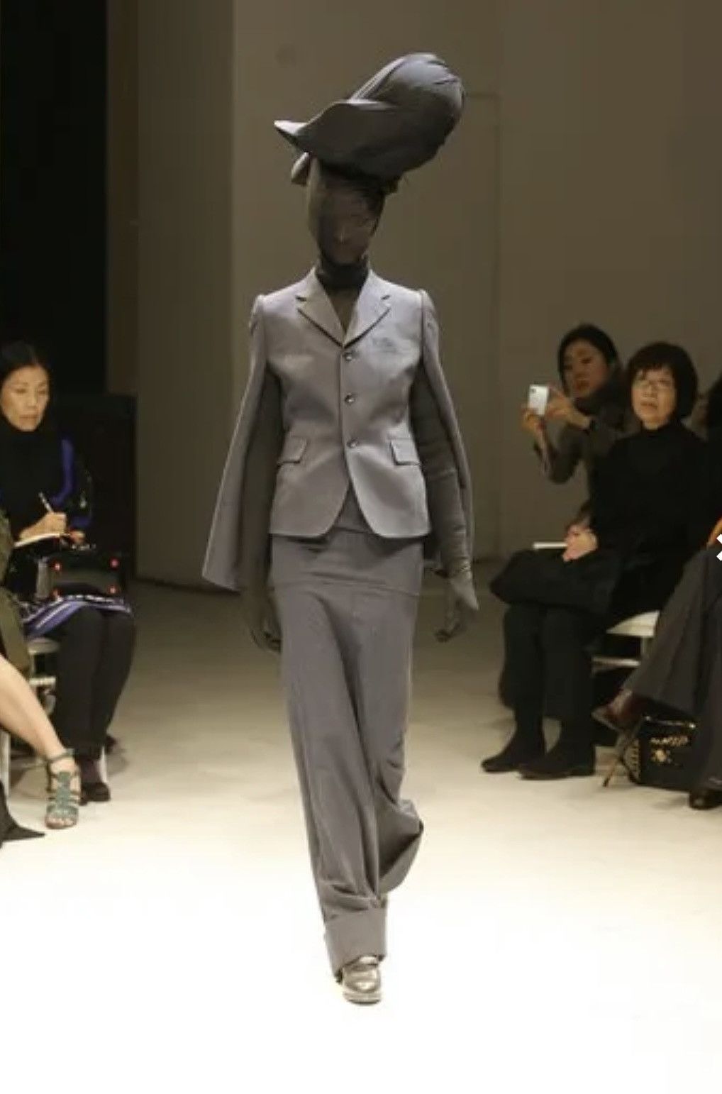 image of Junya Watanabe Aw 2008 Runway Wool Maxi Skirt Pants in Grey, Women's (Size 26)