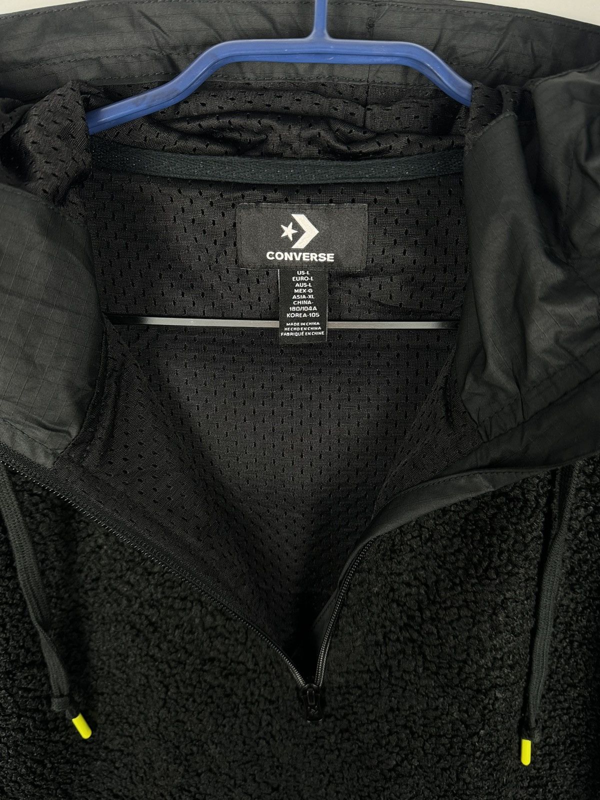 Converse Converse Black Neon Sherpa Hoodie Sweatshirt Size US L / EU 52-54 / 3 - 5 Thumbnail