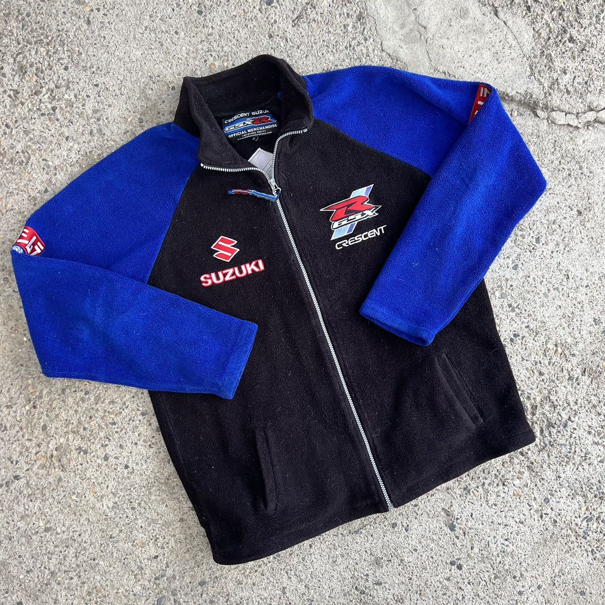 Vintage SUZUKI 90s VINTAGE 🦍 RACING MOTO ZIP FLEECE SWEATSHIRT Y2K Size US L / EU 52-54 / 3 - 3 Thumbnail