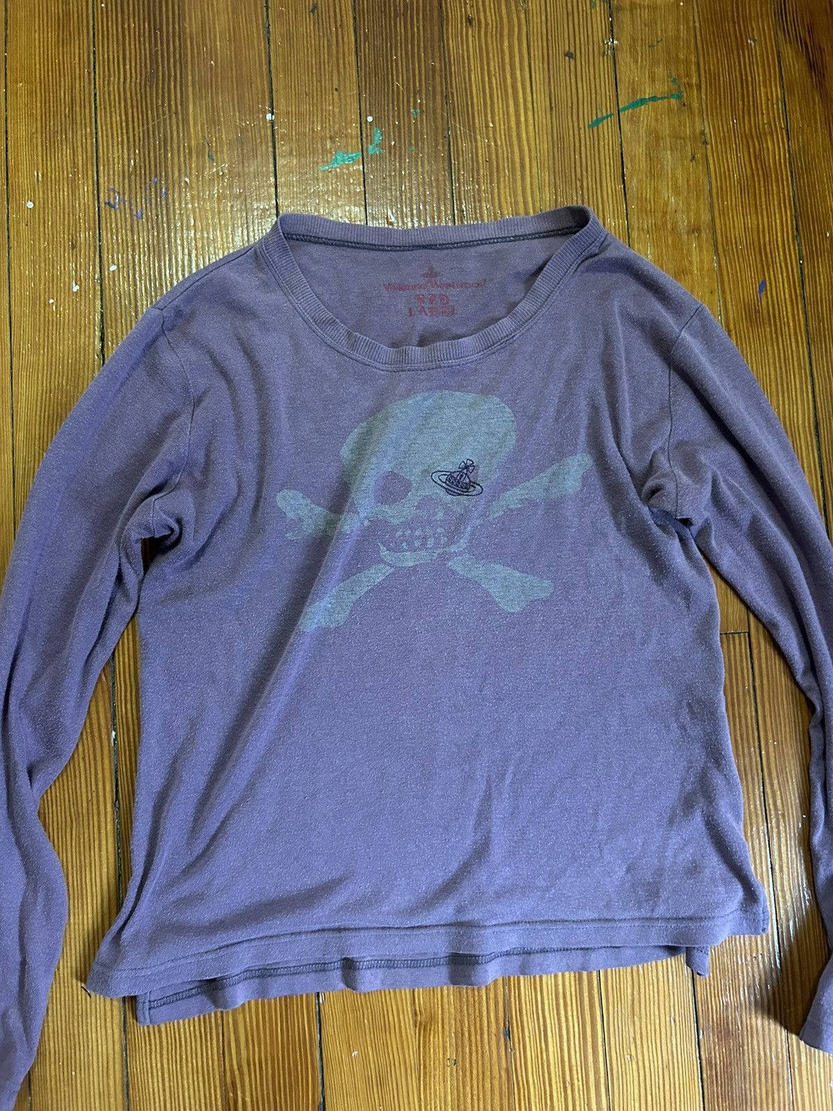 image of Vivienne Westwood Skull Long Sleeve in Purple, Men's (Size XS)