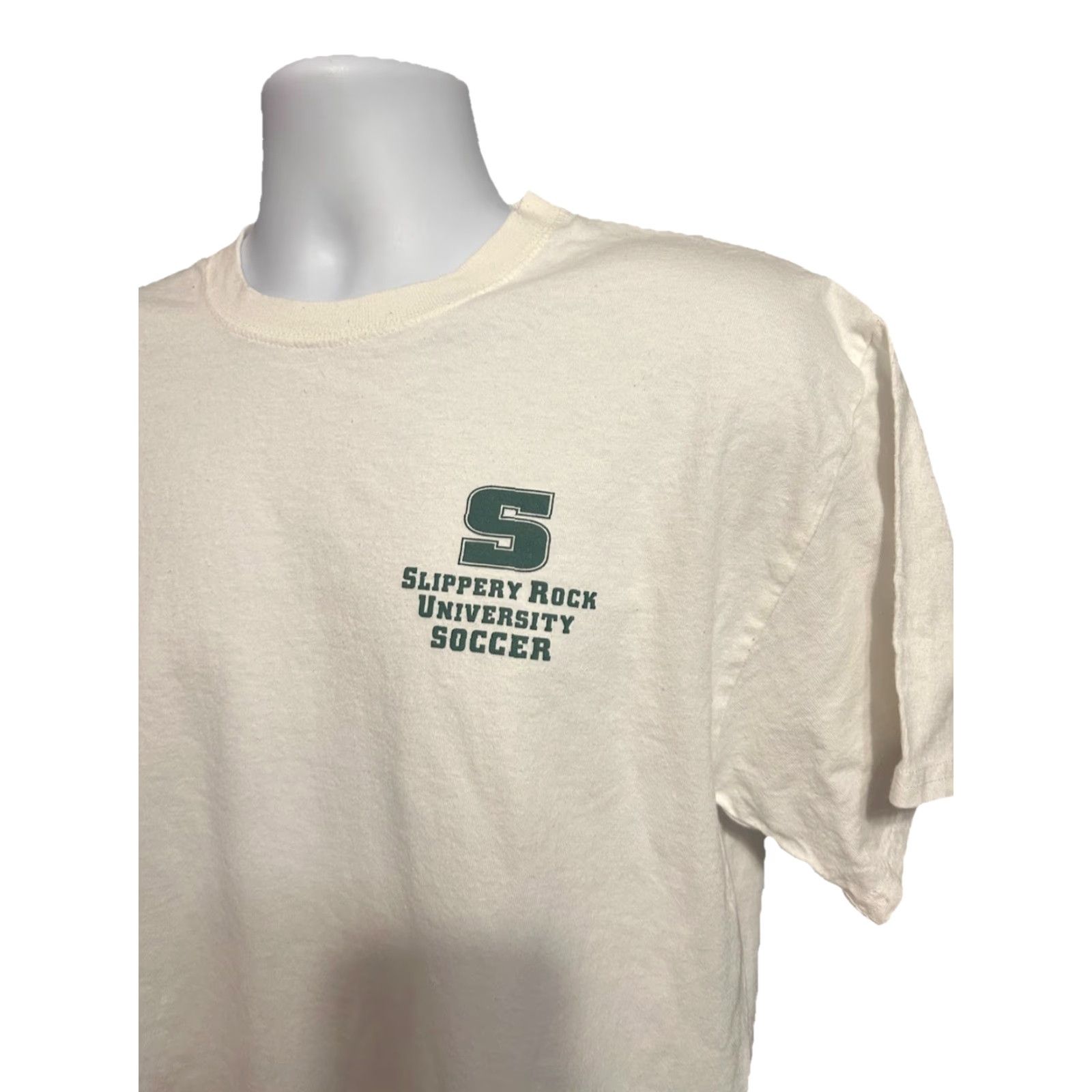 Port & Company VINTAGE Slippery Rock University Soccer Tee Shirt Adult Large White Short Sleeve Port & Company Shirt Mens Women Girls Boys? Size US L / EU 52-54 / 3 - 3 Thumbnail