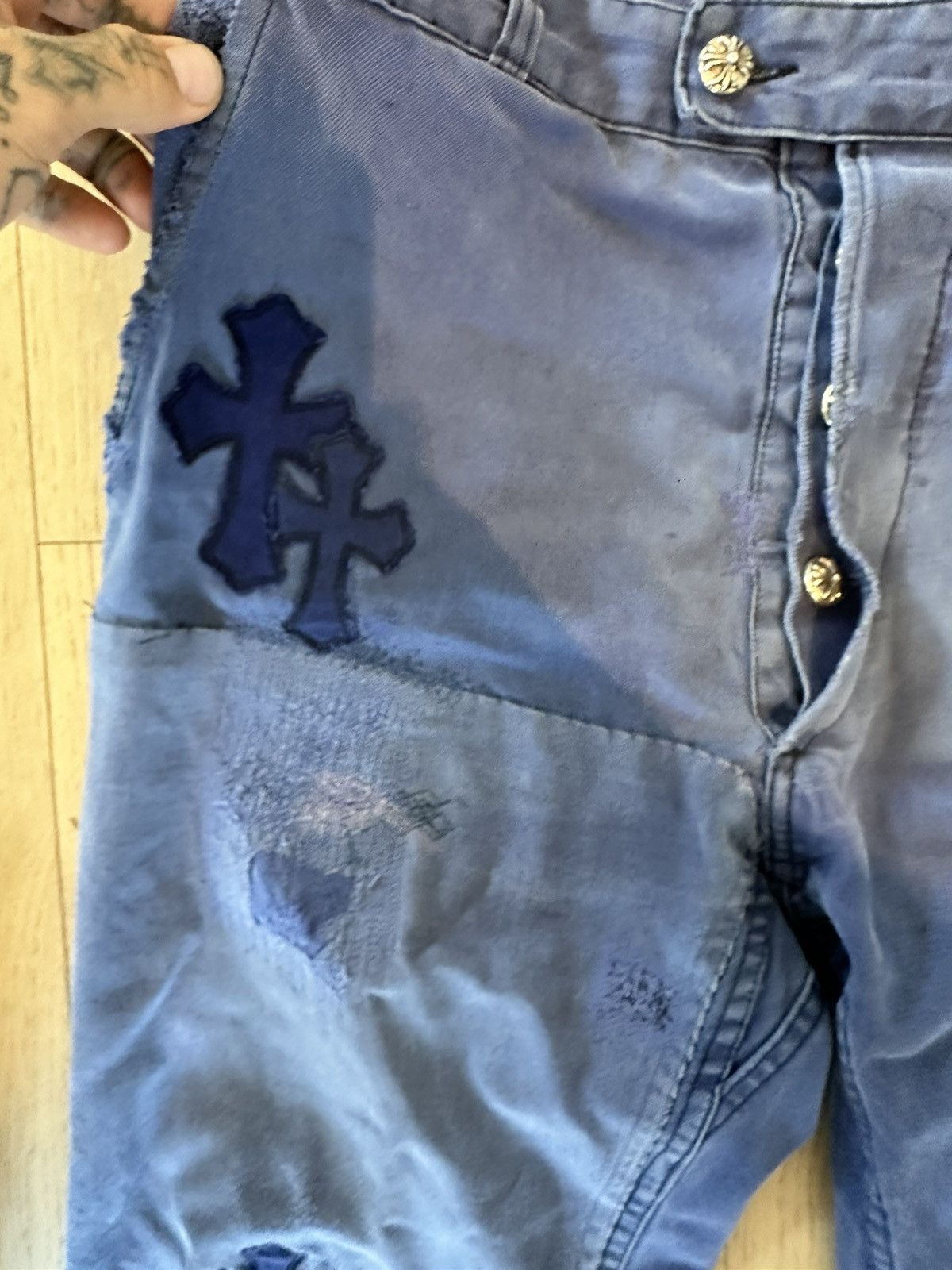 Chrome Hearts Chrome Hearts FRENCH Cross Patch Jeans 31 32 33 Size US 31 - 6 Thumbnail