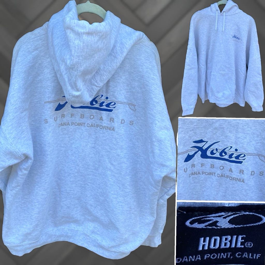 Vintage VINTAGE Hobie Surfboards Dana Point CA Hoodie Sweatshirt Gray Pullover XL 90s Mens Size US XL / EU 56 / 4 - 1 Thumbnail
