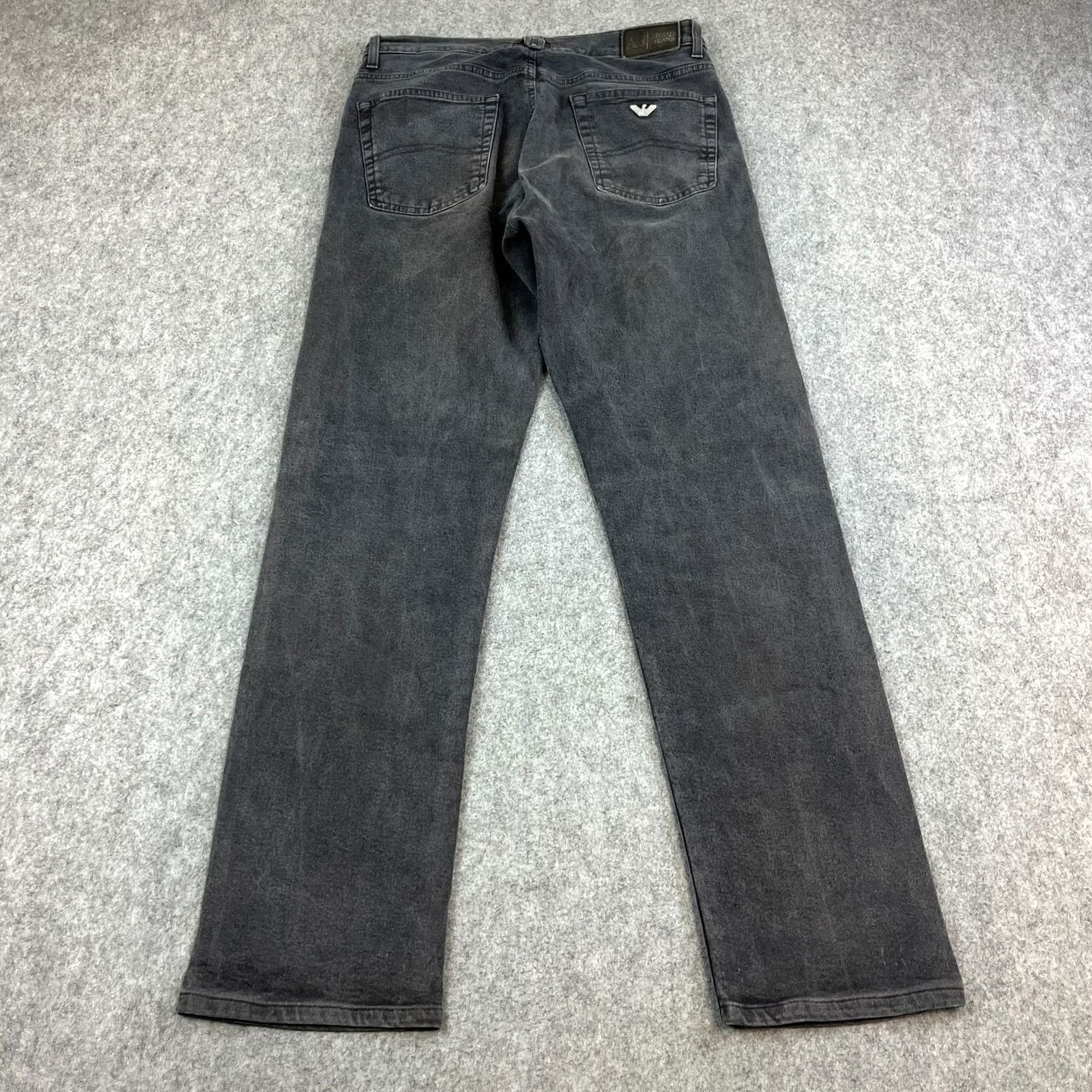Vintage Armani Jeans Jeans Regular Tapered 30 32 Charcoal Grey Vintage Italy Mens 5-Pocket Denim Cotton Elastan Stretch Size US 30 / EU 46 - 2 Thumbnail