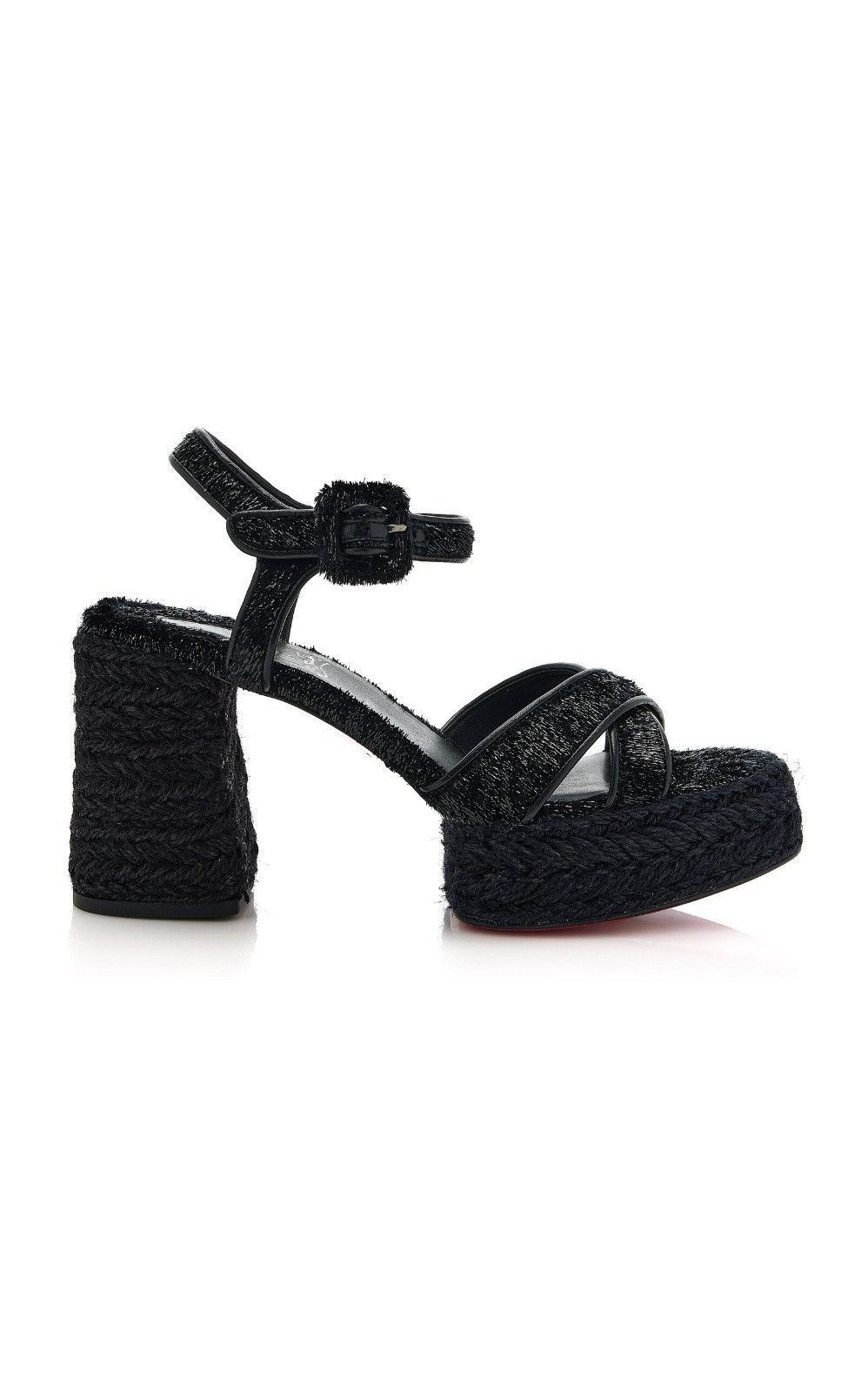 Christian Louboutin os11x0526 Calakala 85mm Platform Espadrille Sandals in Black Size US 7 / IT 37 - 1 Preview