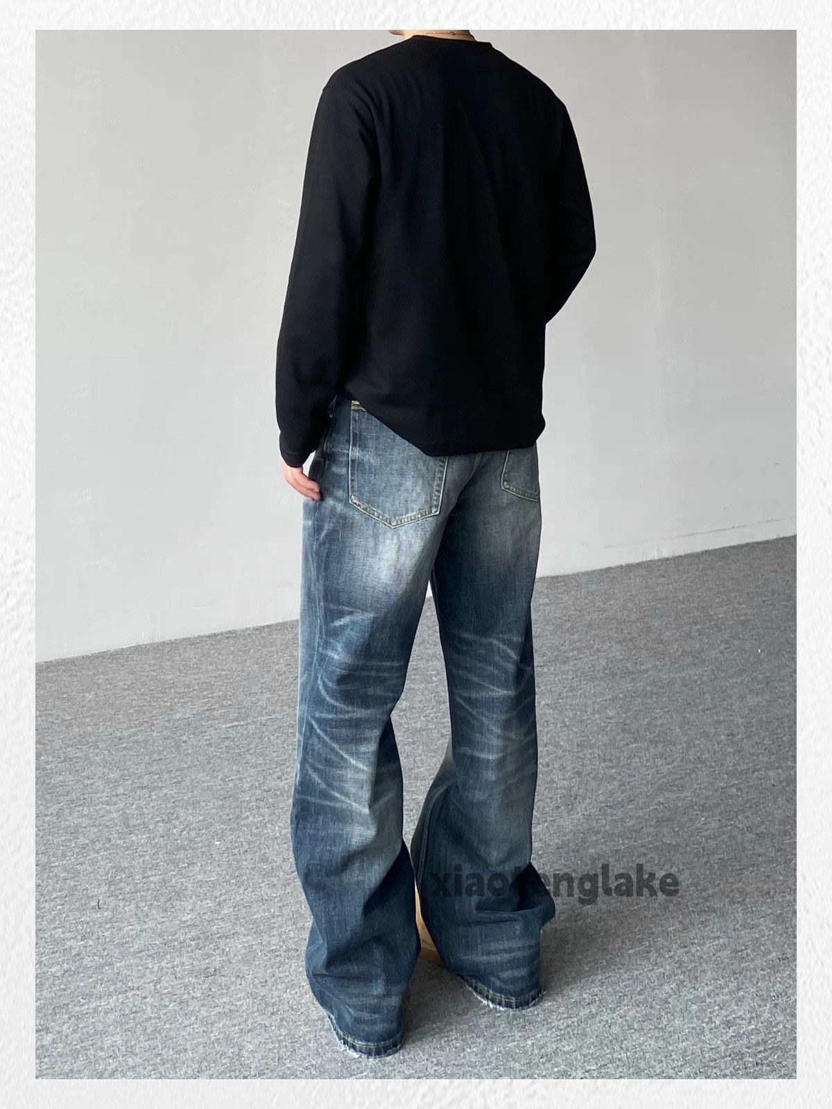 Jean Custom washed faded loose baggy hiphop y2k jeans Size US 32 / EU 48 - 2 Thumbnail