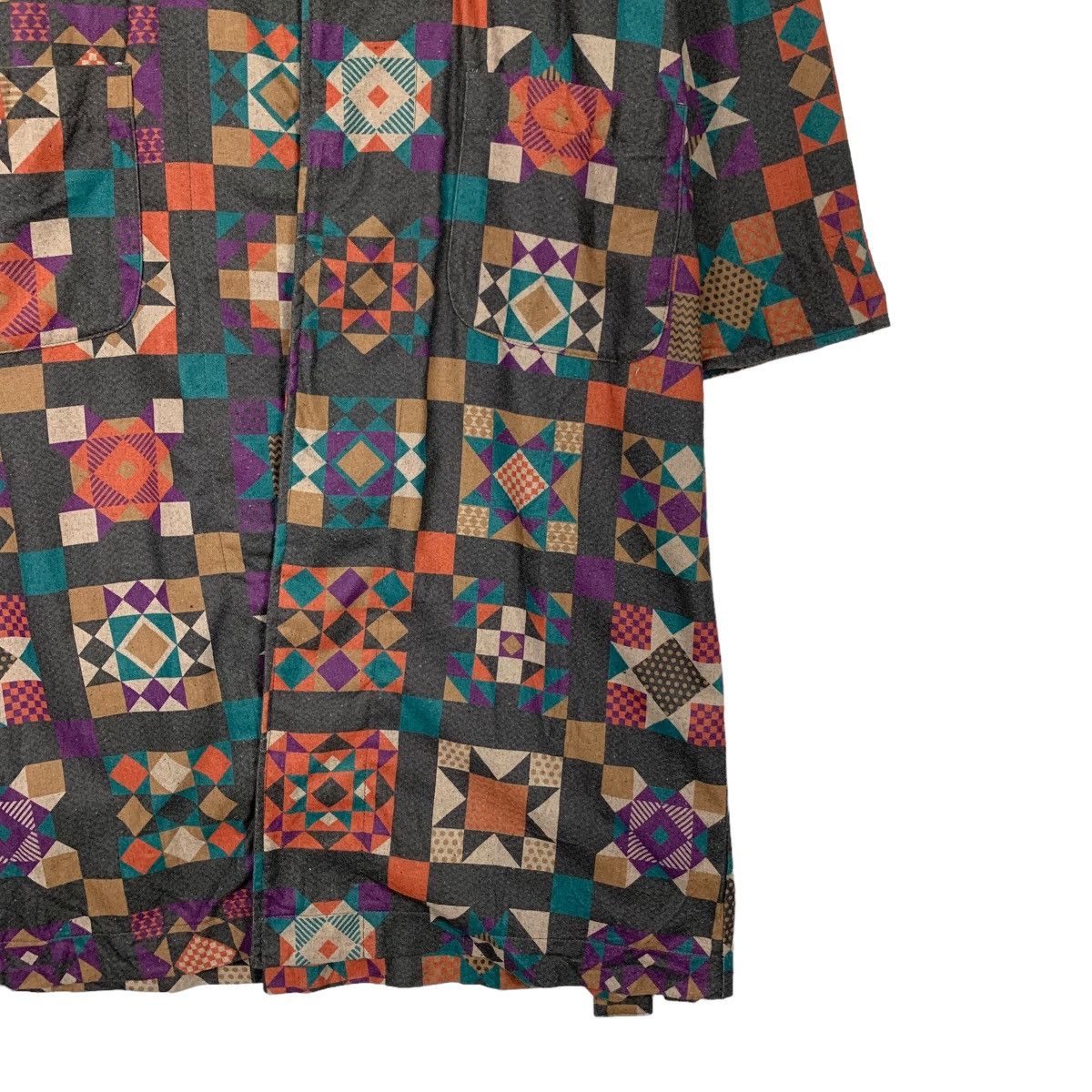 Japanese Brand Vintage TITICACA Motif Design Robe / Long Coat #1129-C52 Size M / US 6-8 / IT 42-44 - 5 Thumbnail