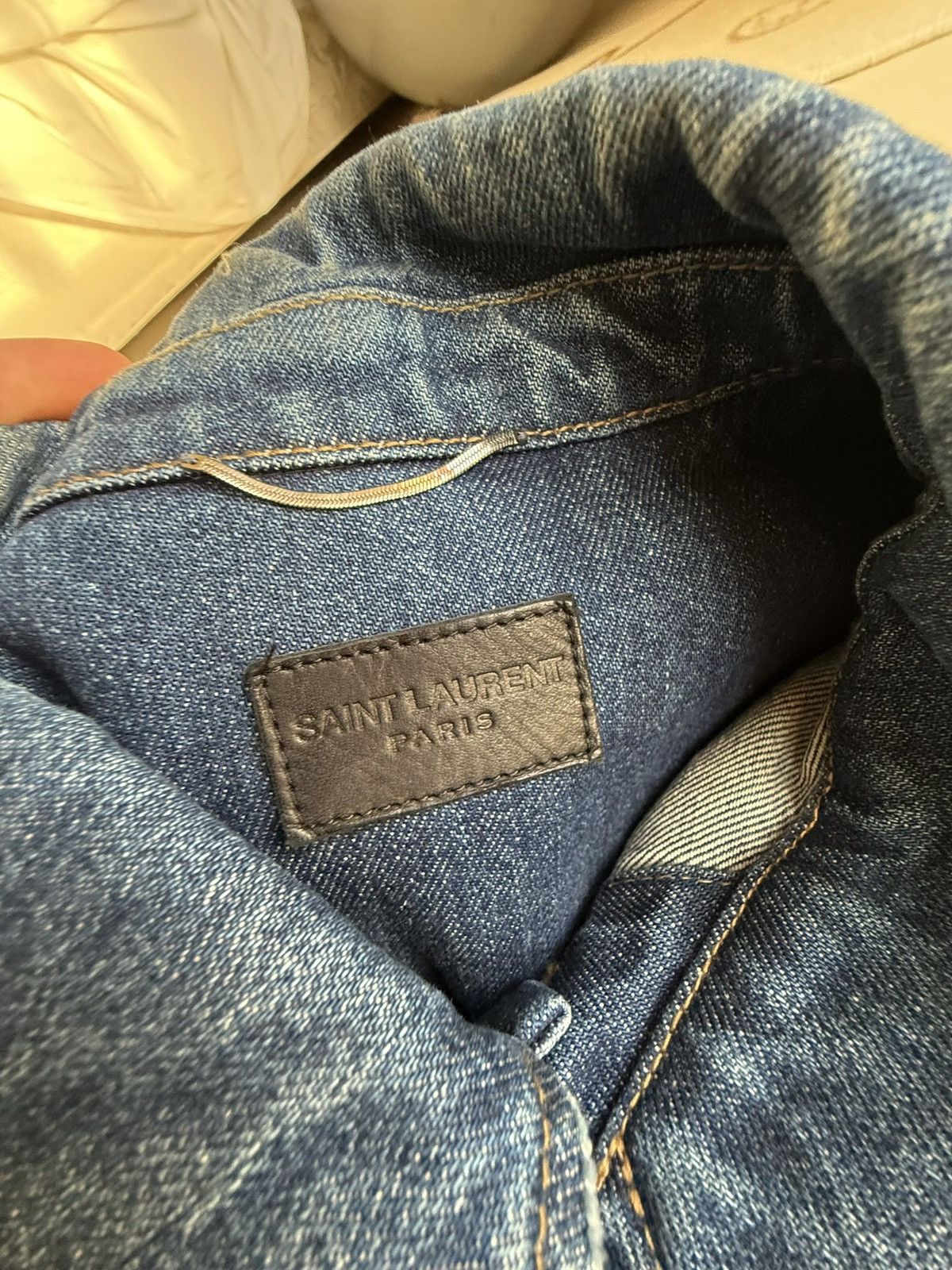 Saint Laurent Paris SS20 Saint Laurent crash denim jaket ripped thrashed grail L Size US L / EU 52-54 / 3 - 16 Thumbnail