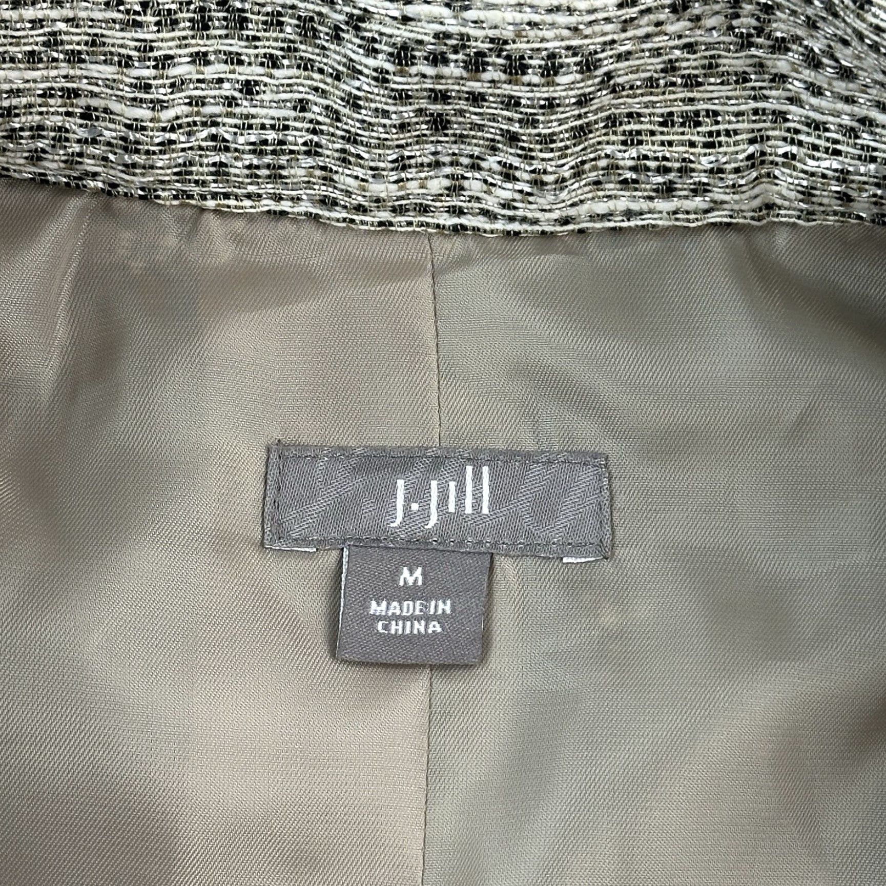 J. Jill J. Jill Jacket Blazer Women's Medium Beige Tweed Cotton Blend Button Front Casual Size M / US 6-8 / IT 42-44 - 6 Thumbnail