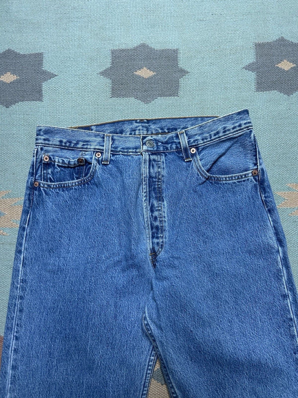 Vintage 90s Levi’s 501 0193 jeans straight leg button fly USA 32x31 Size US 32 / EU 48 - 6 Thumbnail