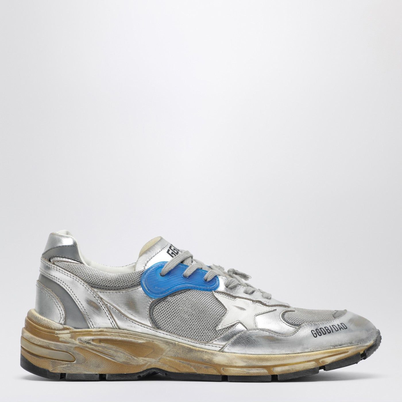 Golden Goose Golden Goose Dad-Star Sneakers In Silver Laminated Leather And Mesh Size US 10 / EU 43 - 1 Thumbnail