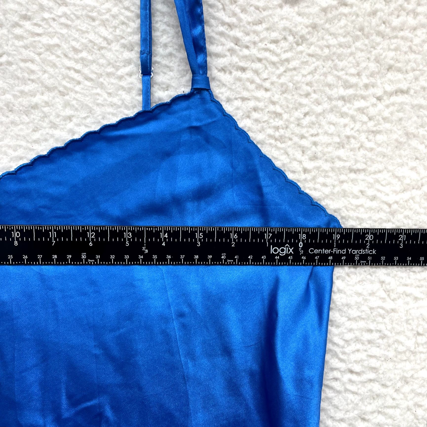 Vintage VINTAGE Morgan Taylor Slip Dress L Blue Satin Chemise Royal Cobalt Blue Size L / US 10 / IT 46 - 5 Thumbnail