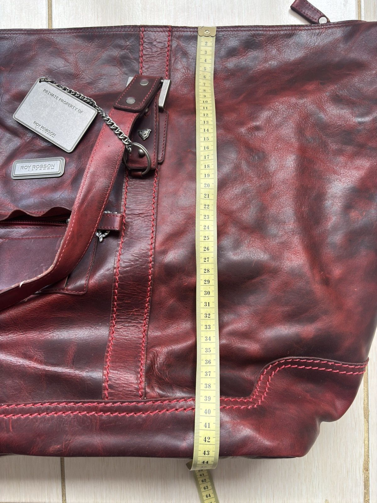 Other Roy Robson Distressed Leather Weekend Duffel Bag in Oxblood Size ONE SIZE - 10 Thumbnail