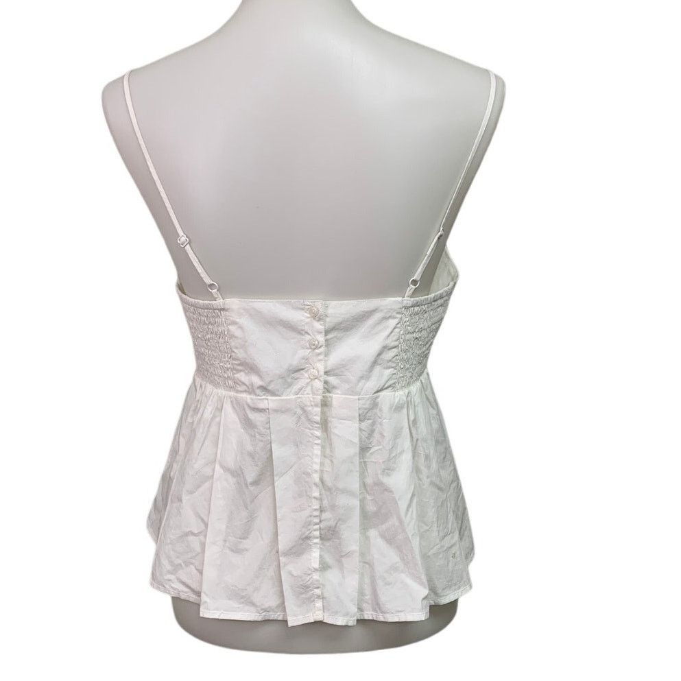 American Eagle Outfitters New American Eagle Womens Medium White Thin Strap Deep V Top Size M / US 6-8 / IT 42-44 - 2 Thumbnail