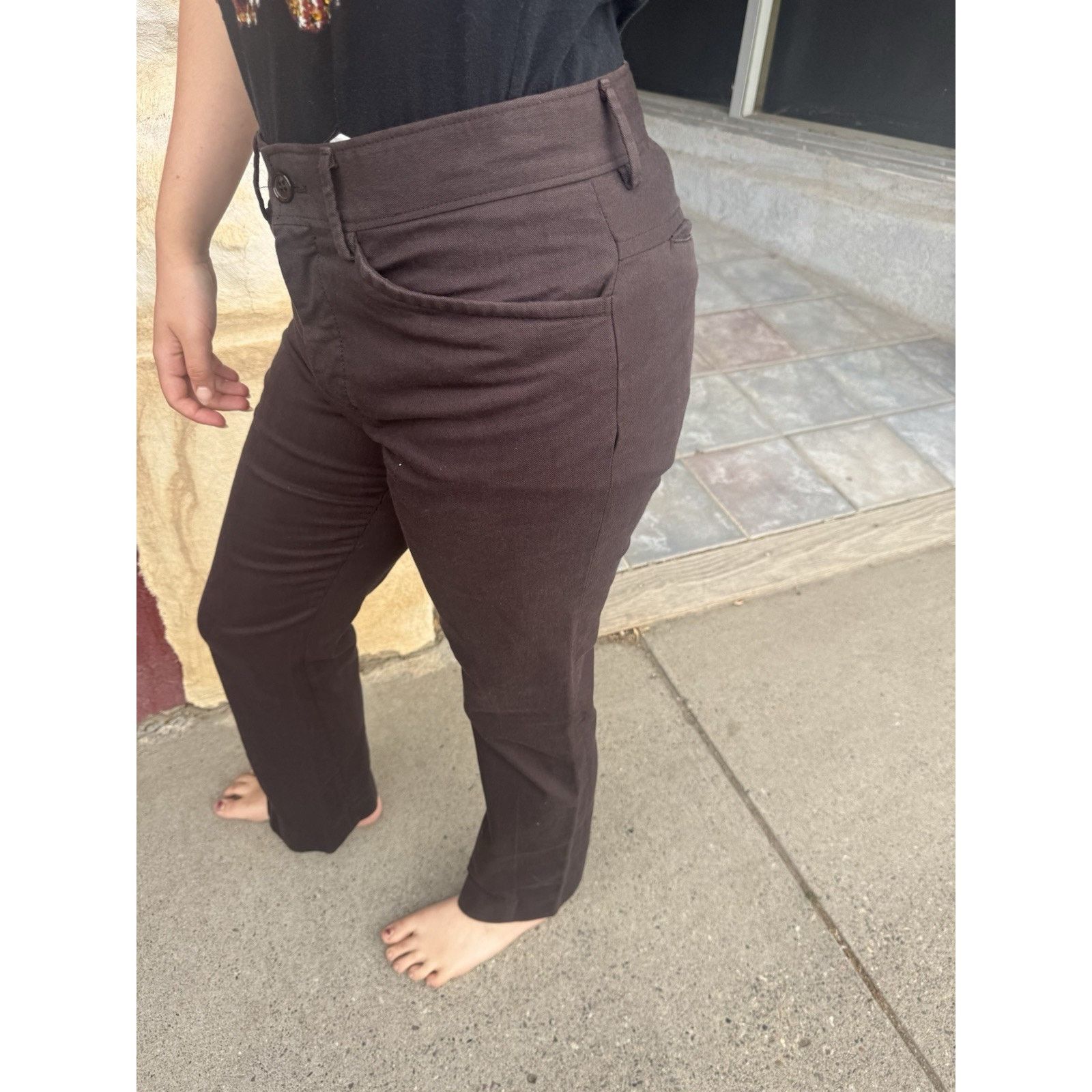 Miu Miu 90s Miu Miu US 12 Brown Cotton Blend Trousers Size 34" / US 12 / IT 48 - 4 Thumbnail
