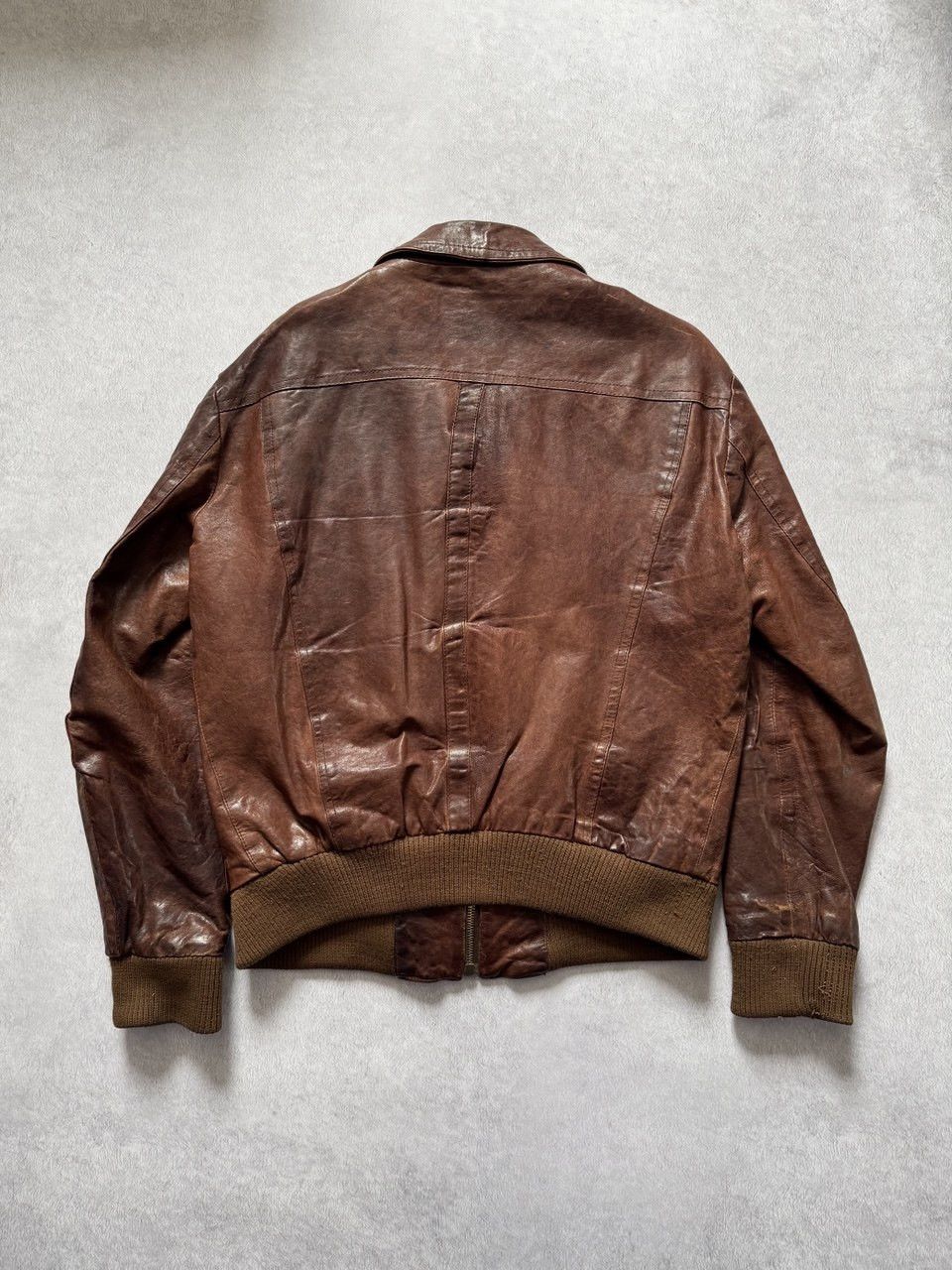 Leather Vintage Master Pelle Brown Leather Bomber Jacket Distressed Size US L / EU 52-54 / 3 - 2 Thumbnail