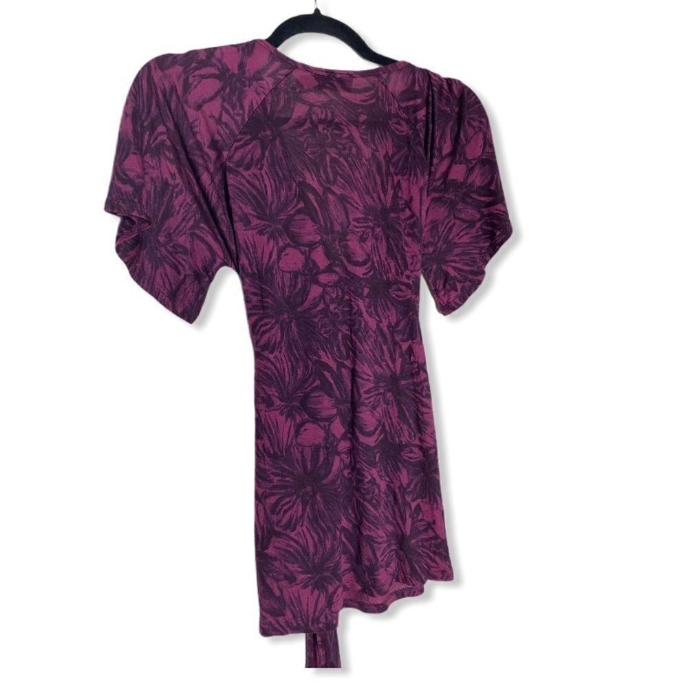 Other The Limited Women’s Size S Purple Floral Tie Waist Blouse So Size S / US 4 / IT 40 - 3 Thumbnail