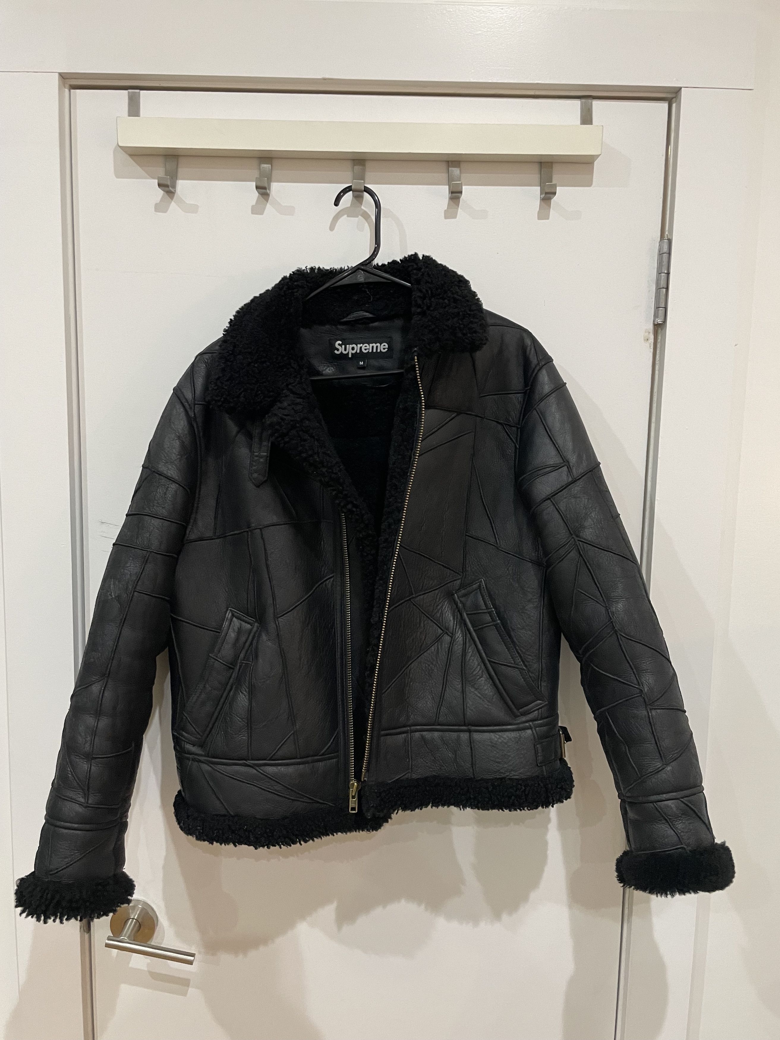 Supreme Patchwork Shearling B-3 Jacket Supreme Faux Shearling