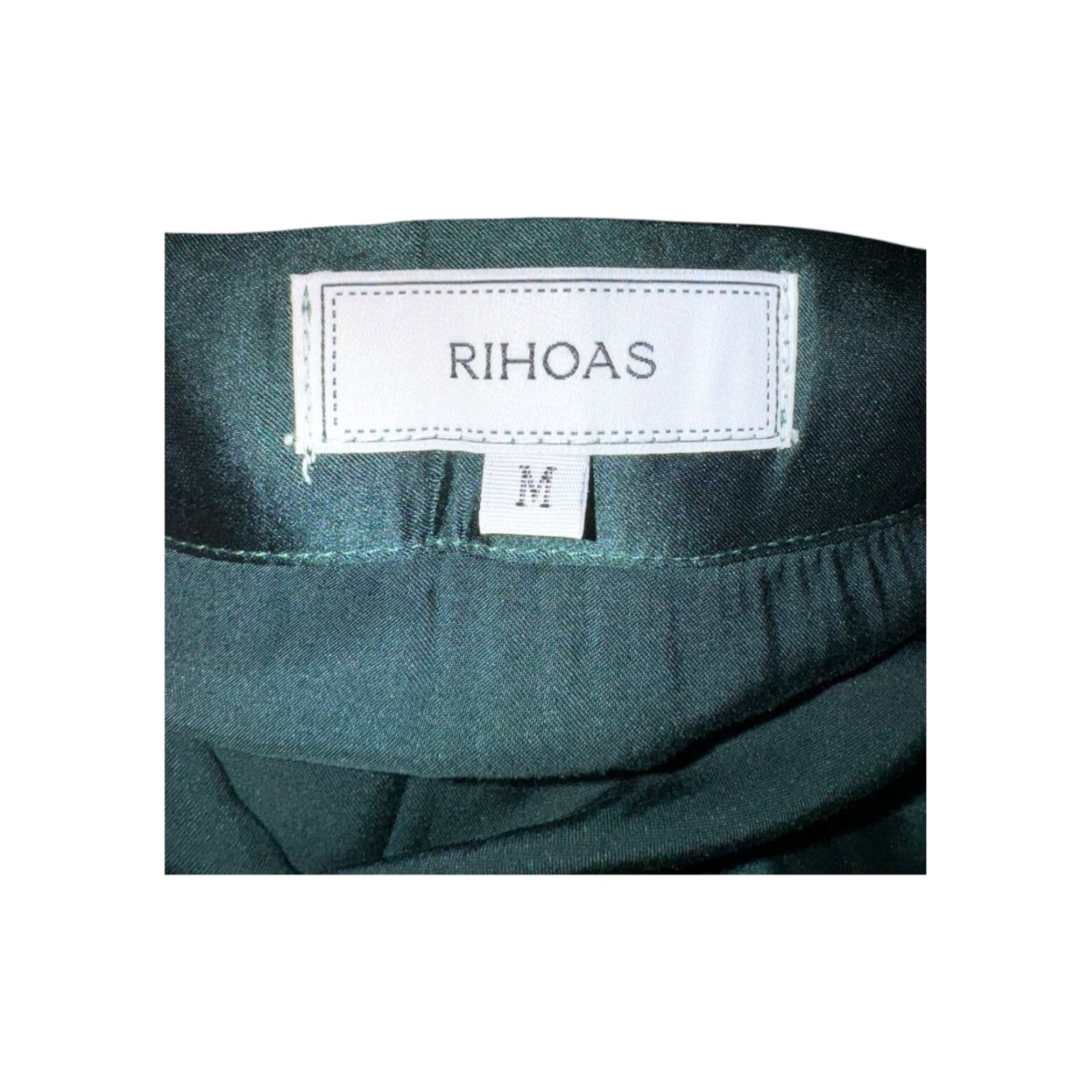 Vintage Rihoas Skirt Midi High Satin Tie Green M Womens, A-Line, Regular, Tie Waist, High Rise, Satin, Midi Skirt, Rihoas, Green, Women, Size M Size 32" / US 10 / IT 46 - 7 Thumbnail