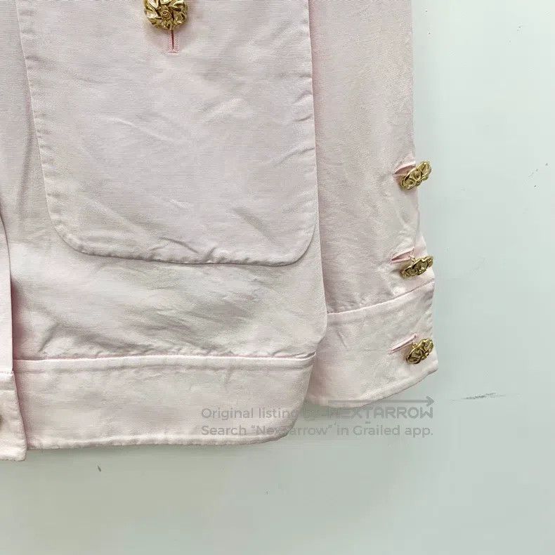 Chanel Light pink cotton lapel single-breasted long-sleeve