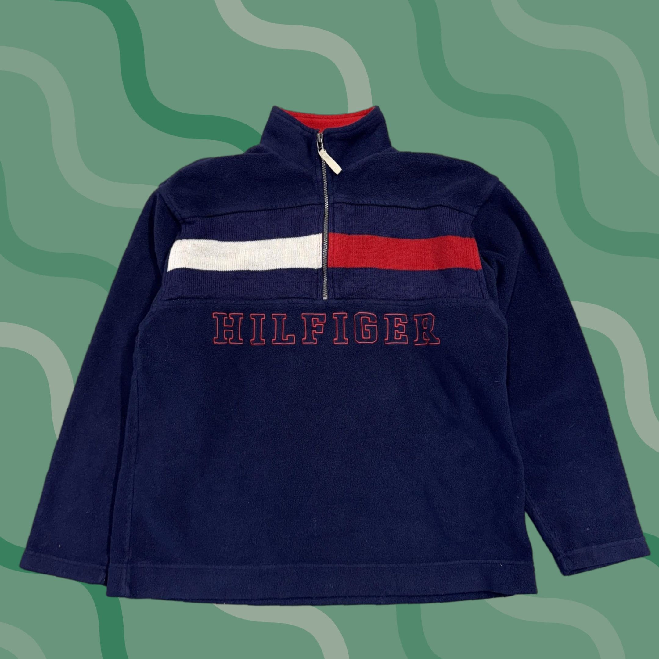 Tommy Hilfiger VINTAGE Tommy Hilfiger Sweatshirt Mens S Blue 1/4 Zip Fleece Logo 90s Size US S / EU 44-46 / 1 - 1 Thumbnail