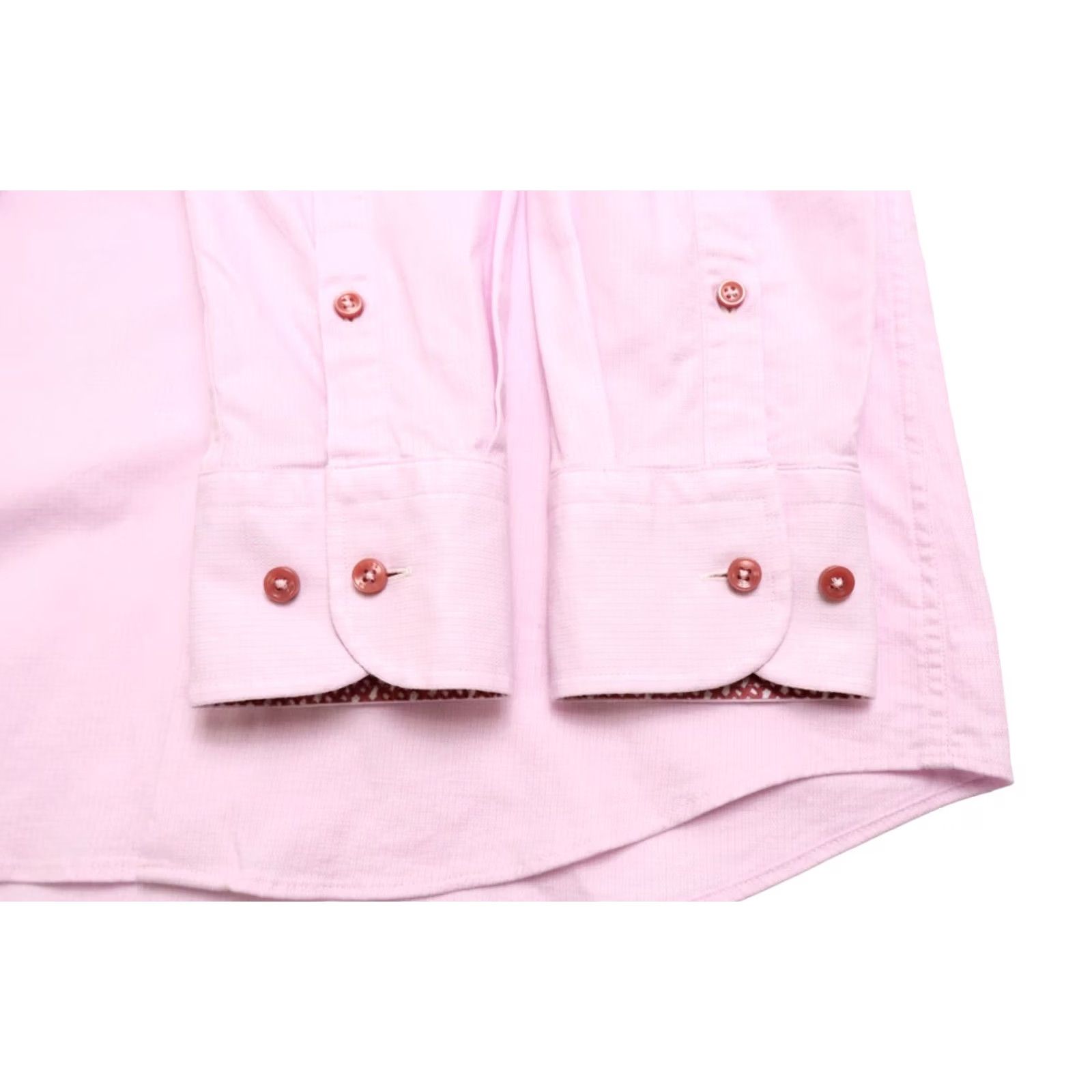 Hugo Boss HUGO BOSS Dress Shirt Men Slim Fit Pink Shirt Small Long Sleeve Formal Easy Iron H-Hank-kent-C3-214 Size 36R - 6 Thumbnail
