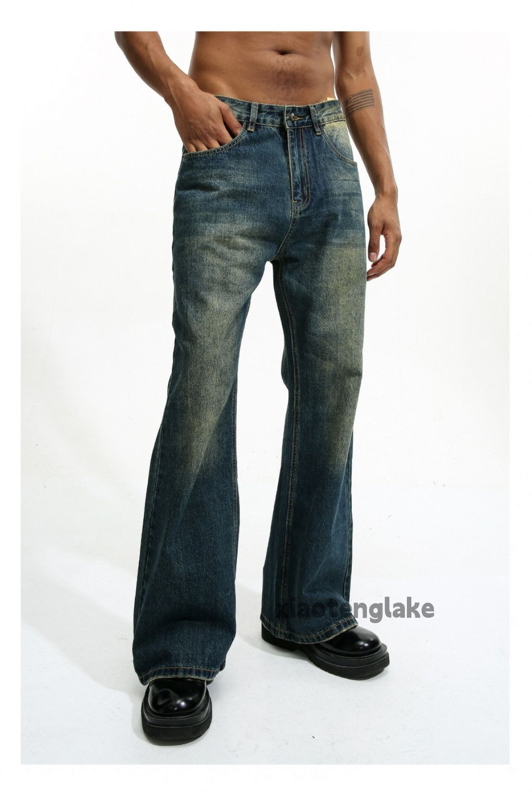 Jean × Vintage washed faded cleanfit yuppie y2k bootcut flared jeans Size US 28 / EU 44 - 1 Thumbnail