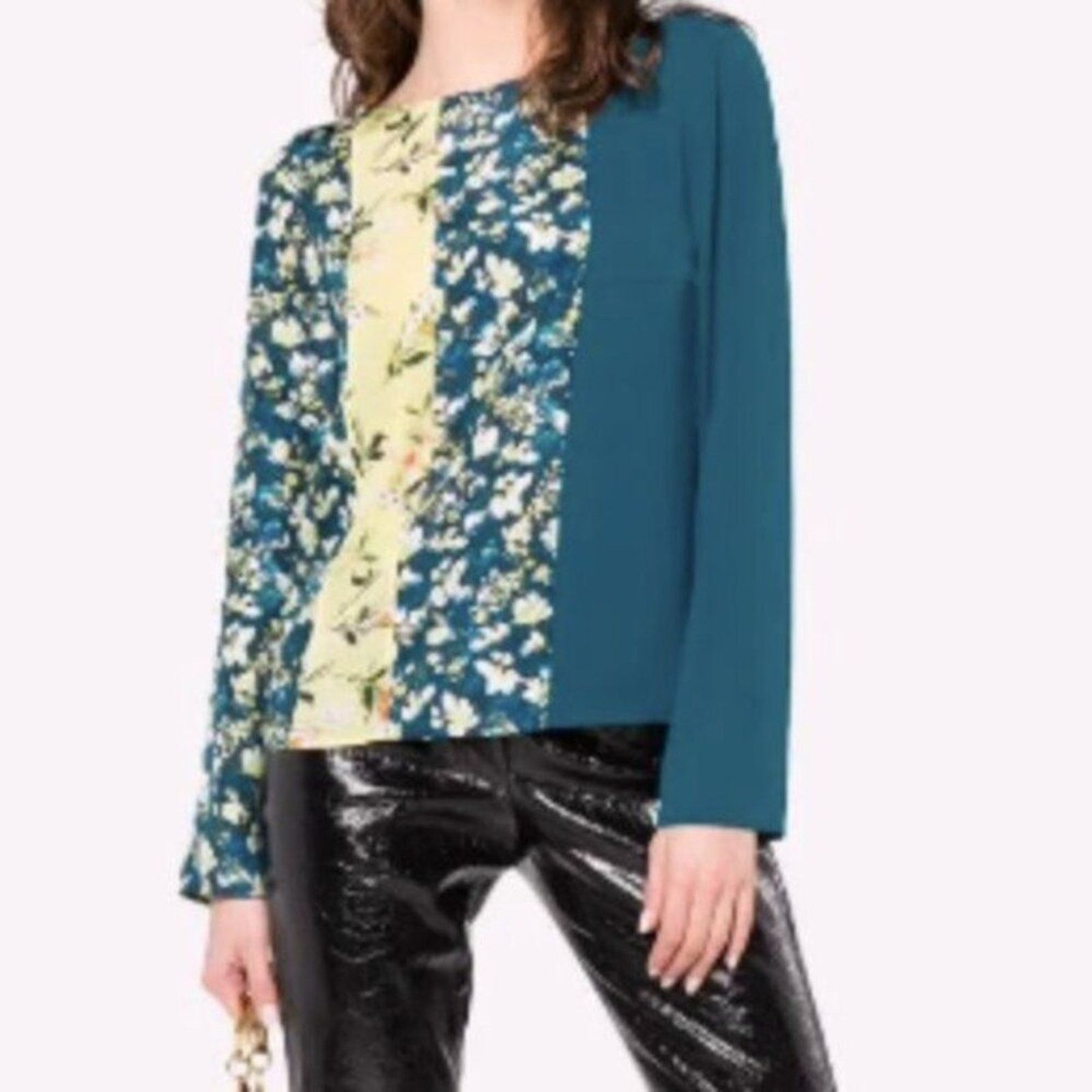 Acne Studios Acne studio Loretta Floral Print Blouse Green size 6 Size M / US 6-8 / IT 42-44 - 4 Thumbnail