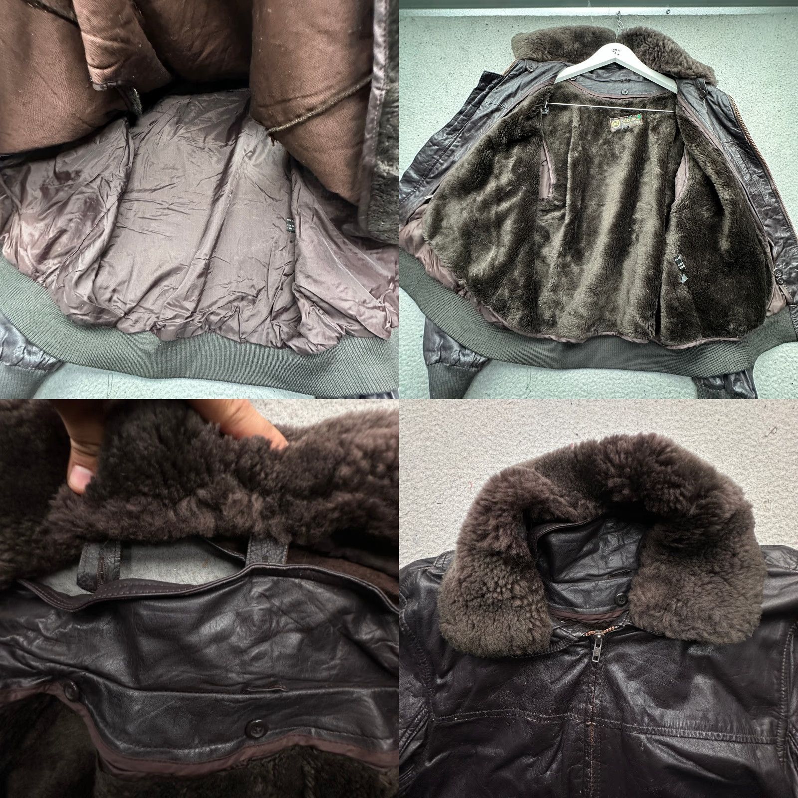 Vintage VINTAGE Deerskin Trading Post Bomber Leather Jacket Mens 40 Medium Brown Acrylic Pile Lined Jacket Mens 40 Medium Brown Size US XXS / EU 40 - 9 Thumbnail