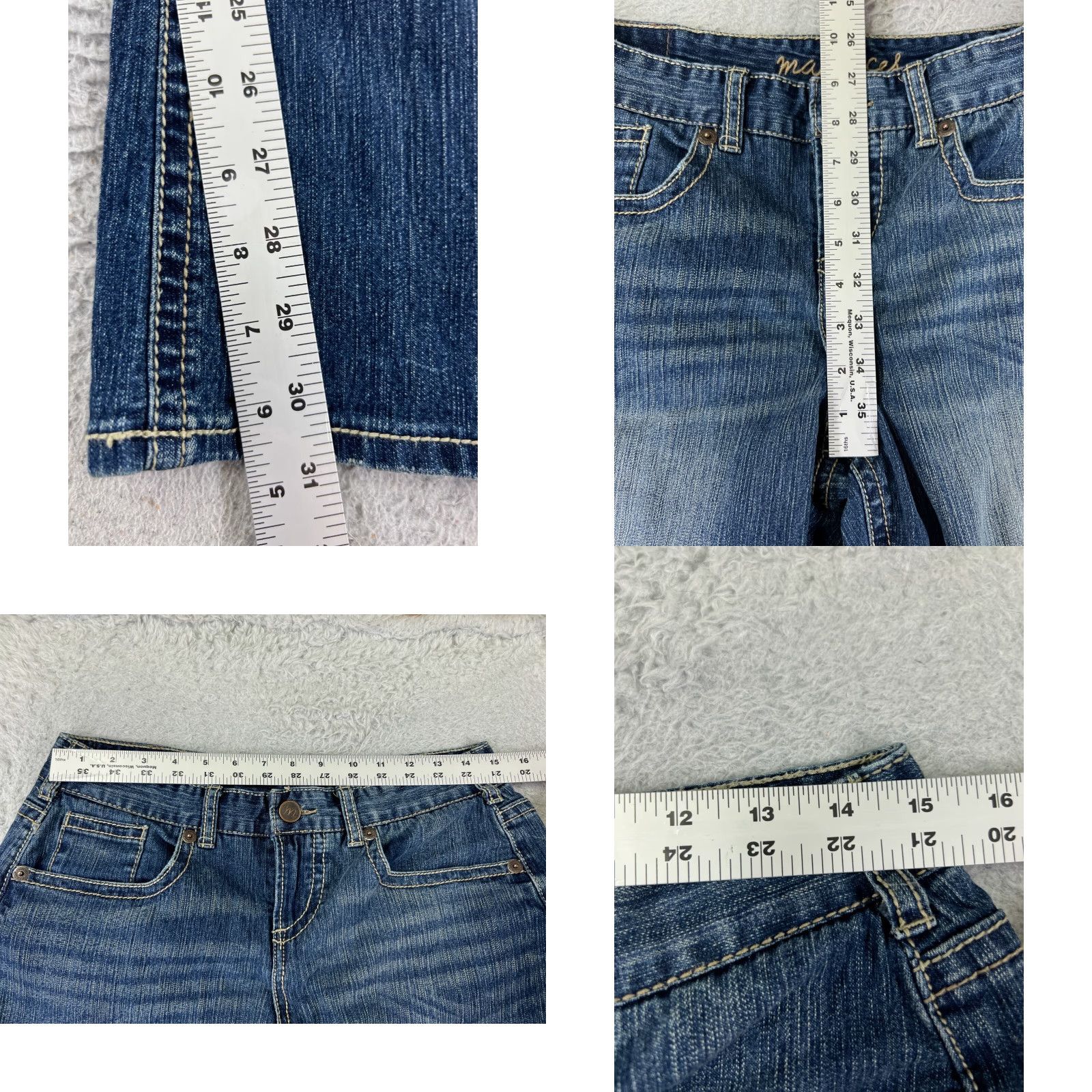 Vintage Maurices Jeans Women 7 Blue Denim Boot Cut Mid Rise Embellished 28x31 Size 28" / US 6 / IT 42 - 8 Thumbnail