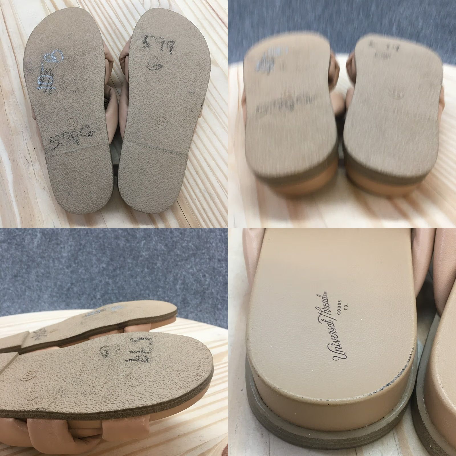 Vintage Universal Thread Sandal Womens 6.5 Cosette Padded Slide Beige Faux Leather Size US 7 / IT 37 - 8 Thumbnail