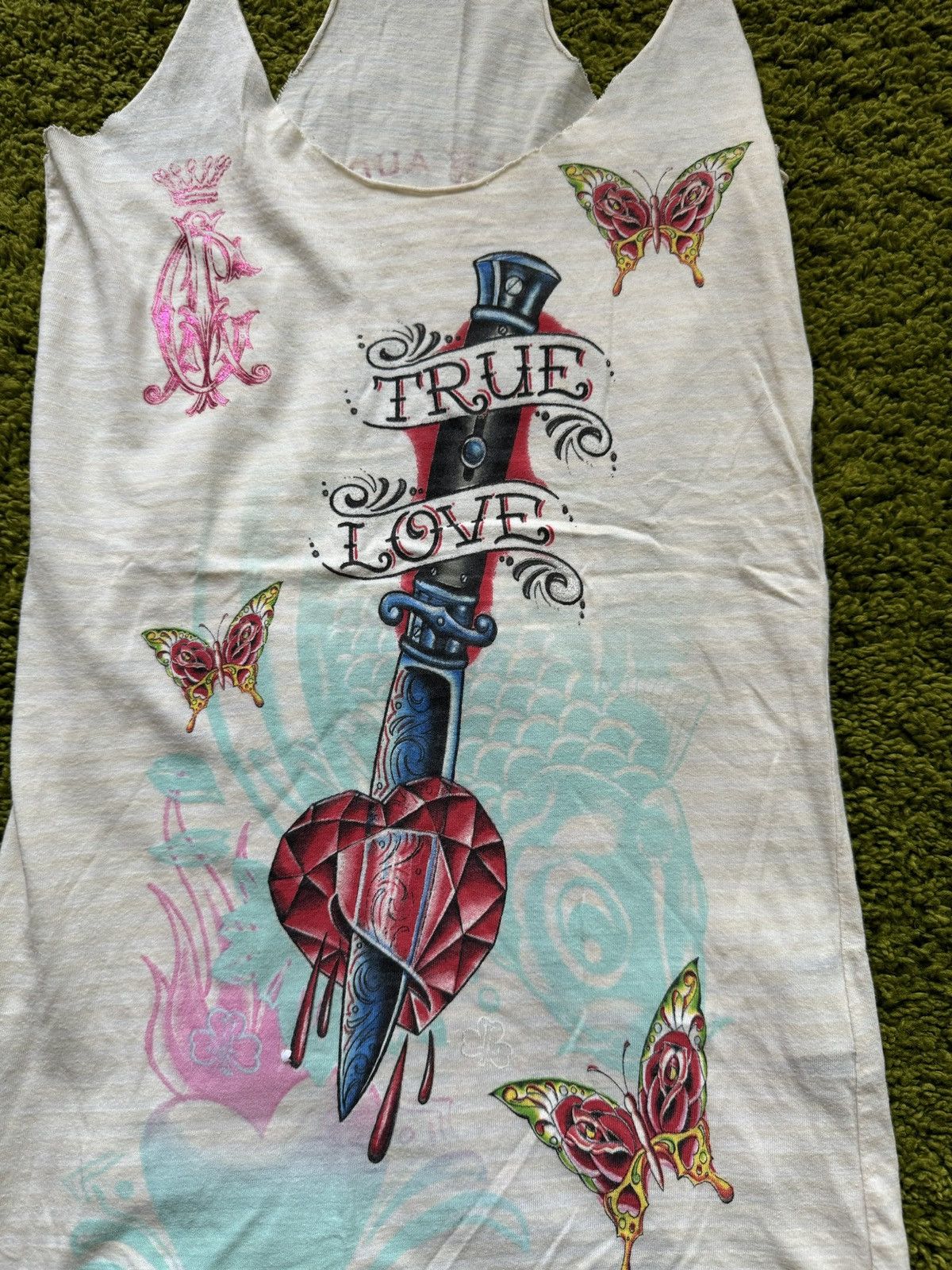 Christian Audigier × Vintage 🇺🇸 Christian Audigier 2000s vintage Y2K tattoo cami tank top Size XS / US 0-2 / IT 36-38 - 3 Thumbnail