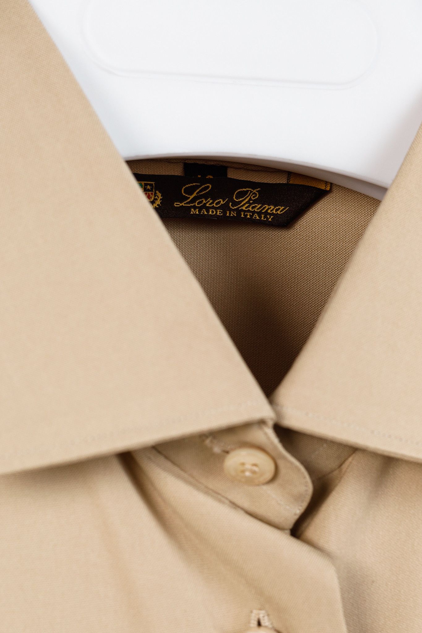 Loro Piana Loro Piana Tan Silk Buttoned Long-Sleeve Shirt Size S / US 4 / IT 40 - 4 Thumbnail