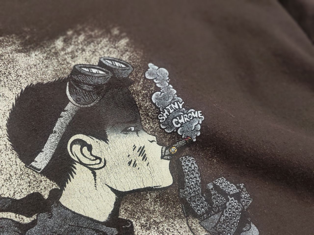 Vintage Vintage 90s Tank Girl Logo Oversized Brown T Shirt Skater Size US XL / EU 56 / 4 - 12 Thumbnail