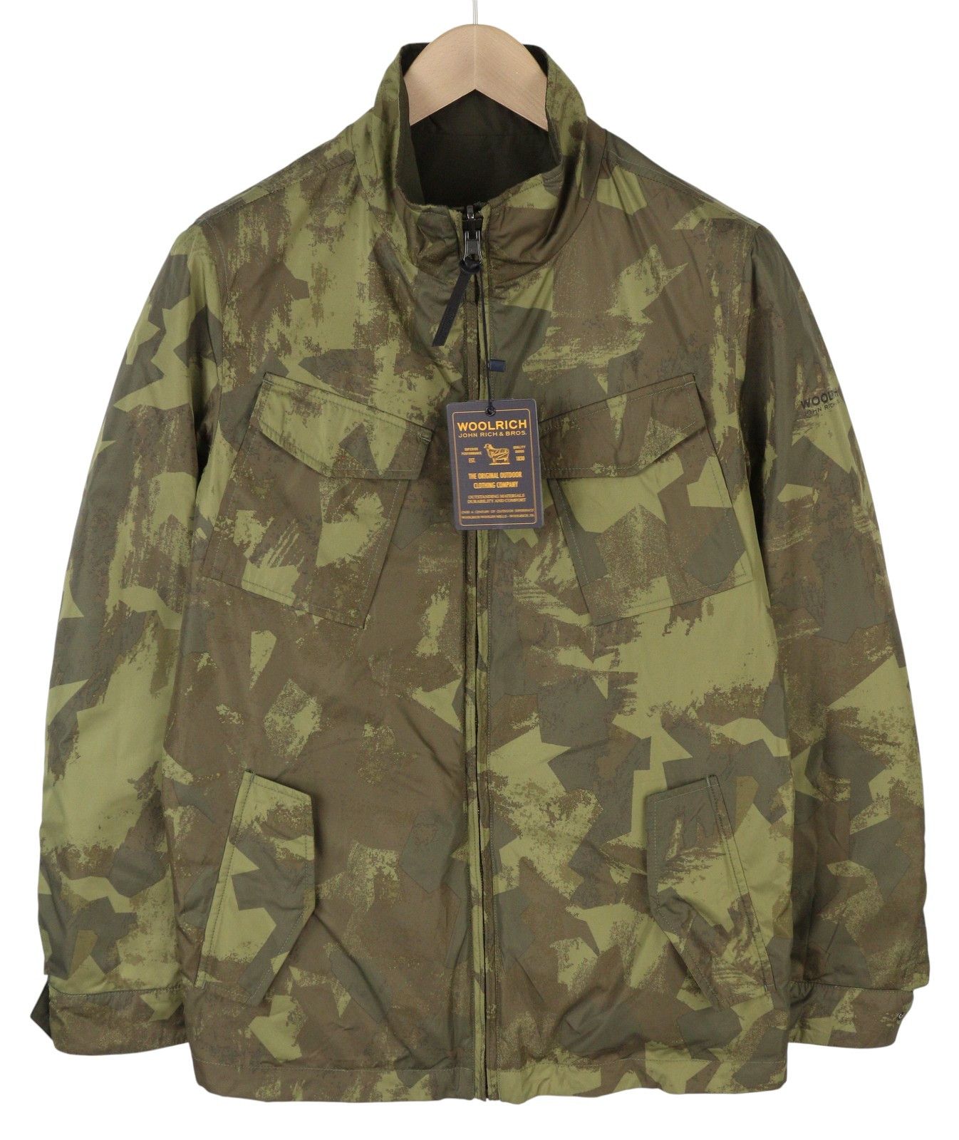 Woolrich Woolen Mills Reversible Travel S Green Camo Lightweight Zip 86712 Size US S / EU 44-46 / 1 - 1 Thumbnail