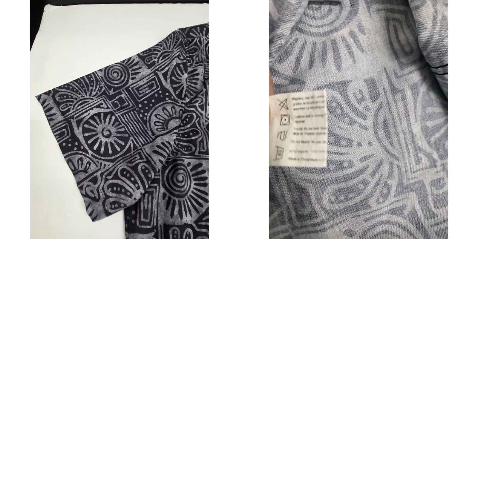 Vintage Coofandy Mens Short Sleeve Button Up Shirt Black/Grey Aztec Print XL Size US XL / EU 56 / 4 - 8 Thumbnail