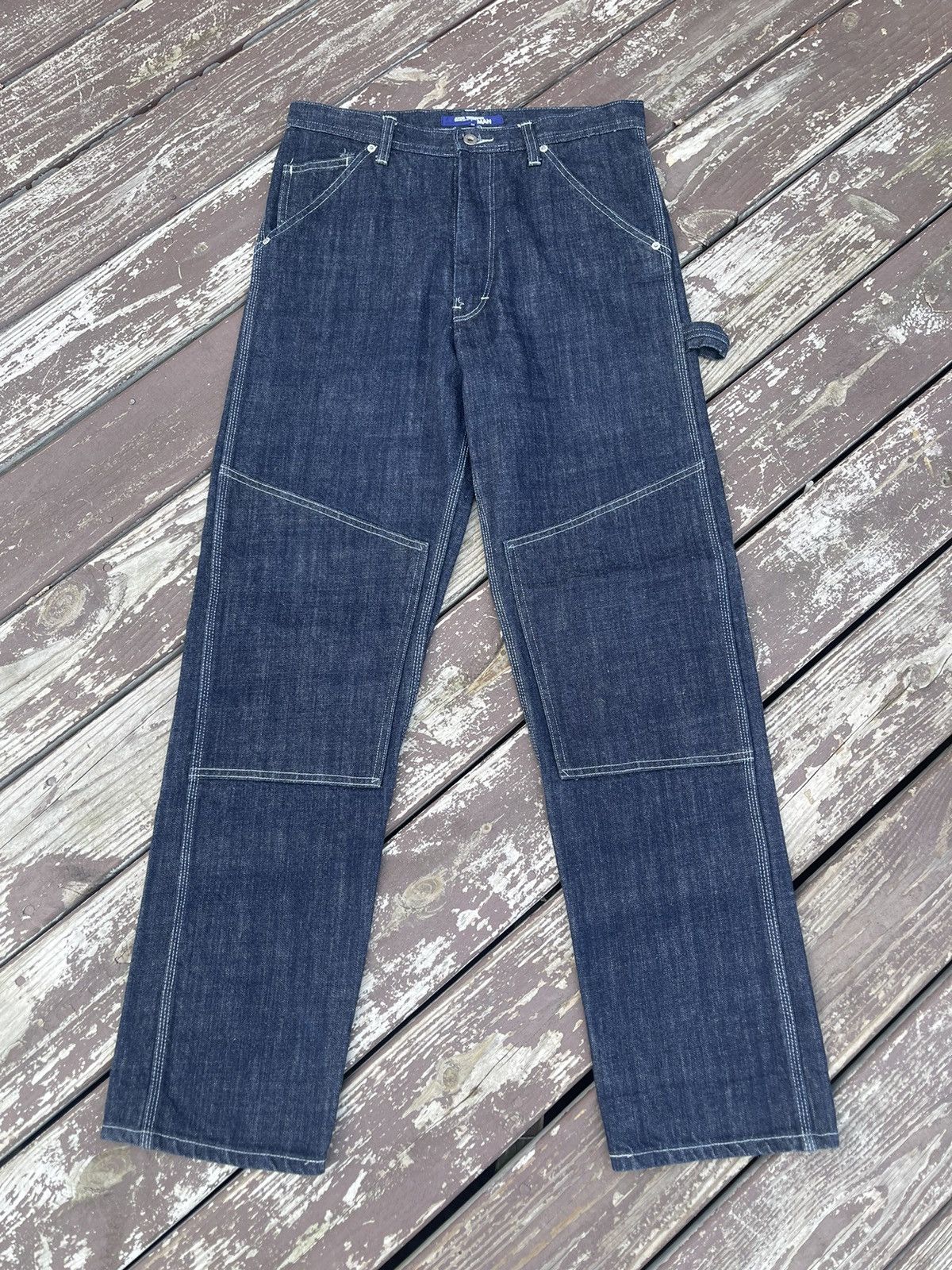 image of Comme Des Garcons x Junya Watanabe Comme Des Garçons Double Knee Denim in Blue Denim (Size 34)