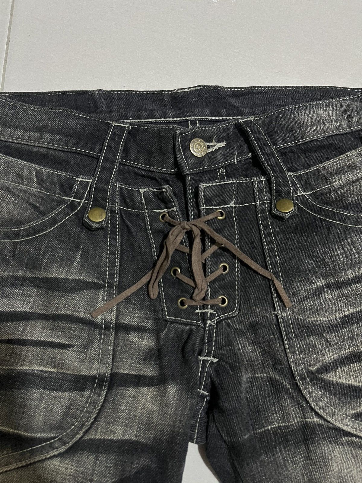 If Six Was Nine Vintage Tornado Mart Double Waist Goth Short Size US 33 - 4 Thumbnail