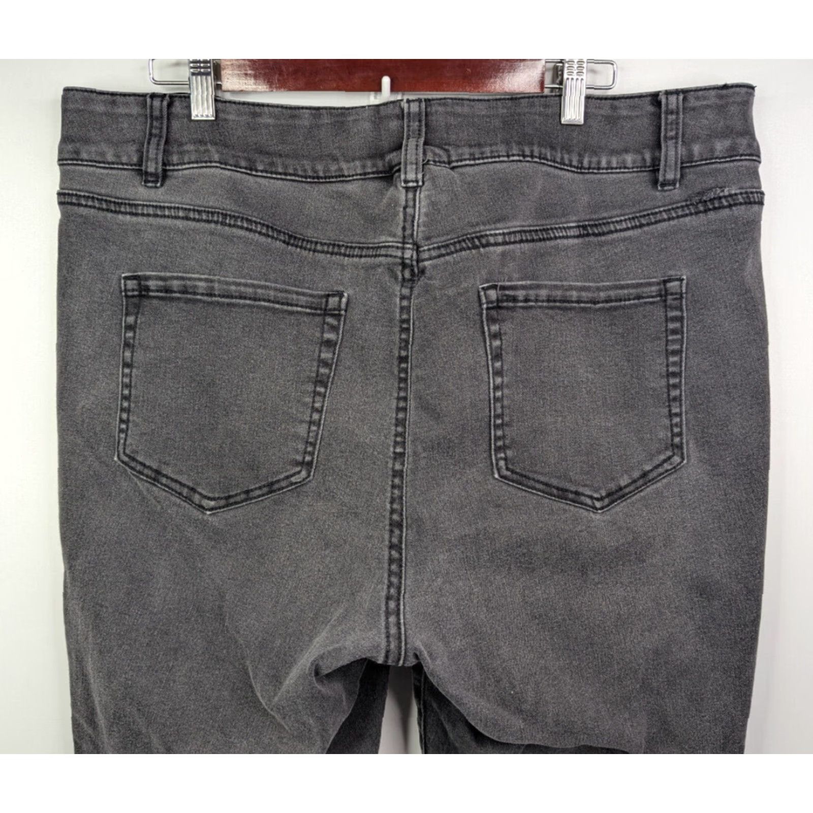 Vintage Lane Bryant Jeans Women's Plus Size 20 Gray High-Rise Bootcut Denim Pants Regular Stretch Zipper Cotton Blend Denim Size 42" / US 20 - 5 Thumbnail
