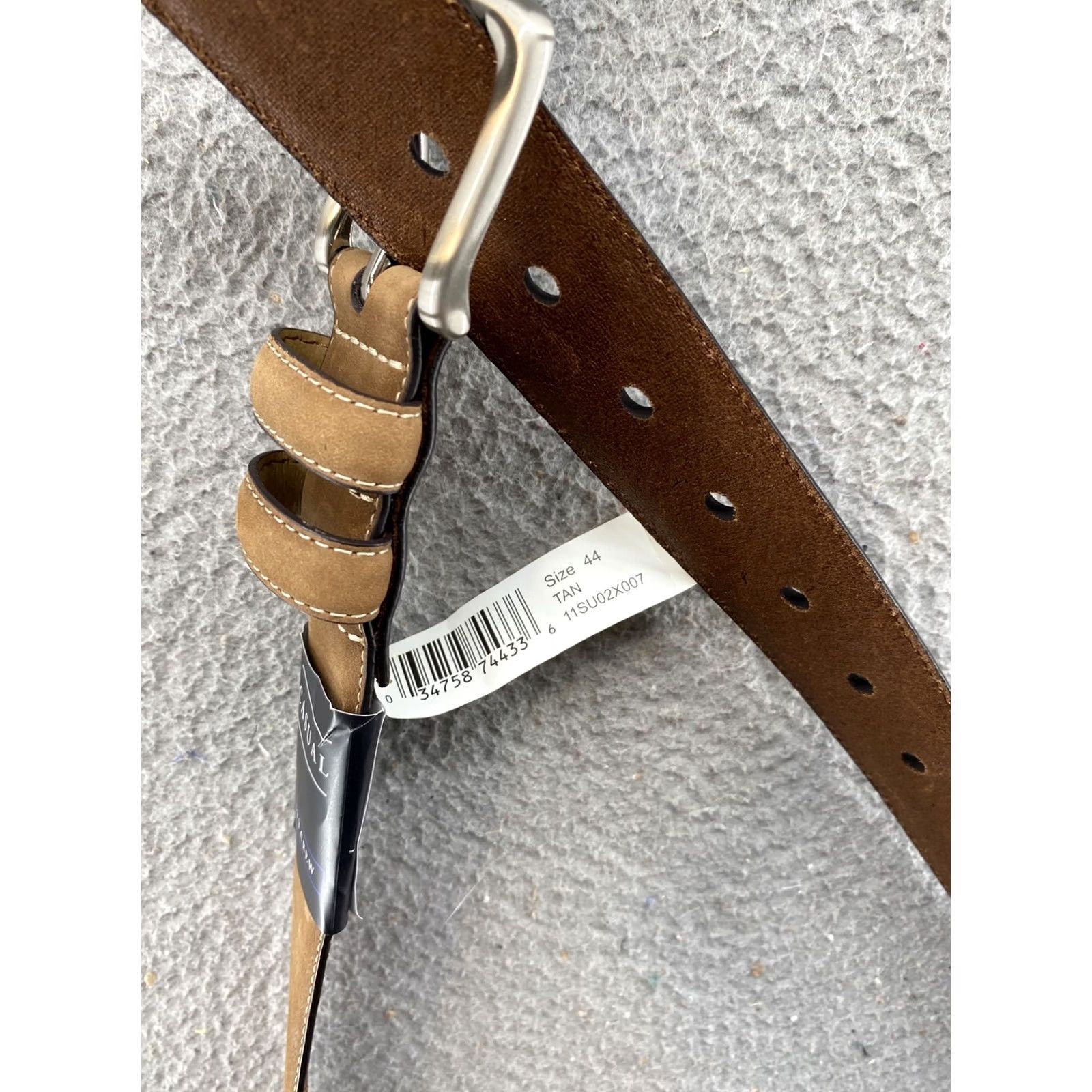 Vintage Ivy Crew Belt Men's Brown Leather Size 44 New Classic Brass Buckle Size 44 - 3 Thumbnail