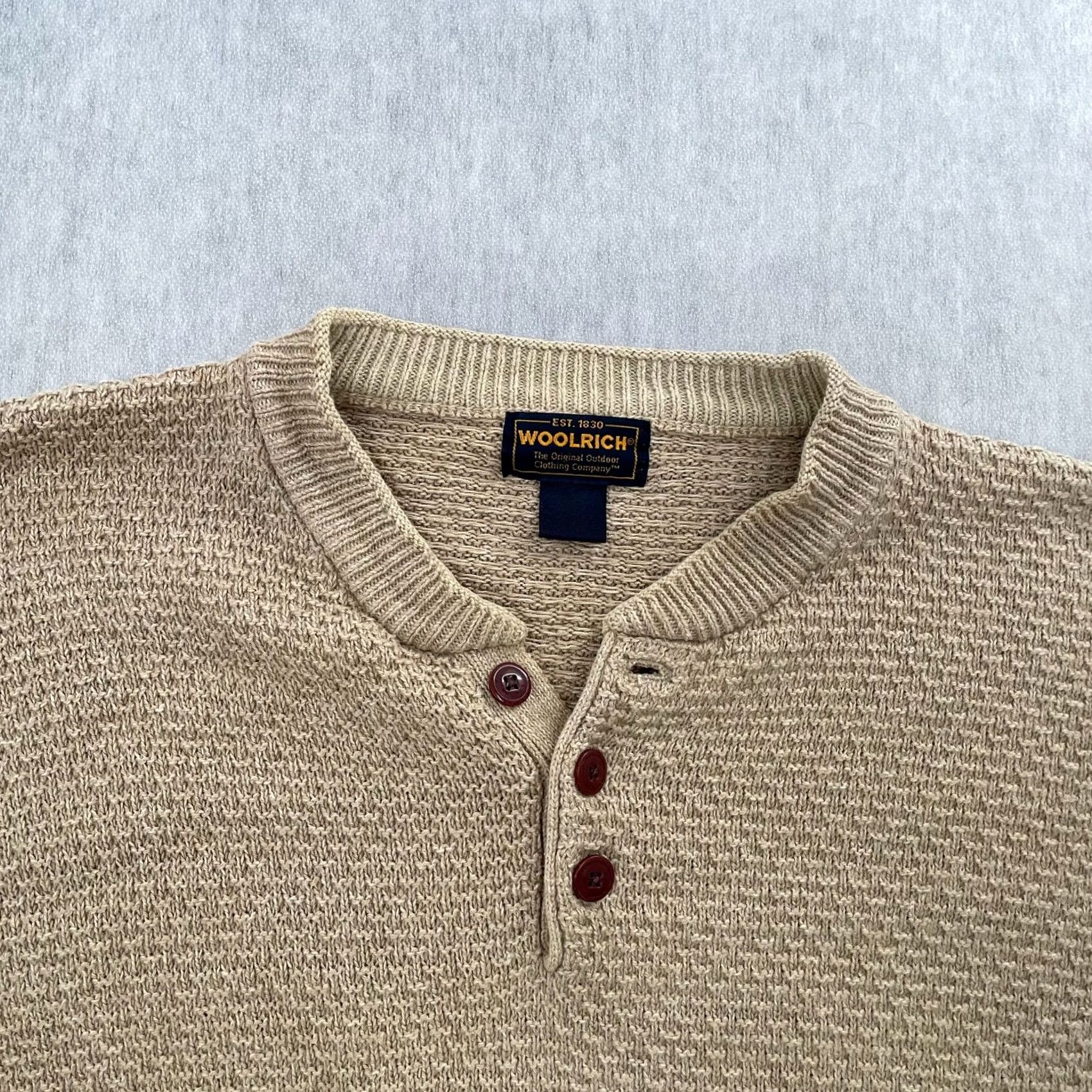 Vintage VINTAGE Woolrich Sweater Mens 2XL Brown Heavy Knit Button Size US XXL / EU 58 / 5 - 2 Thumbnail