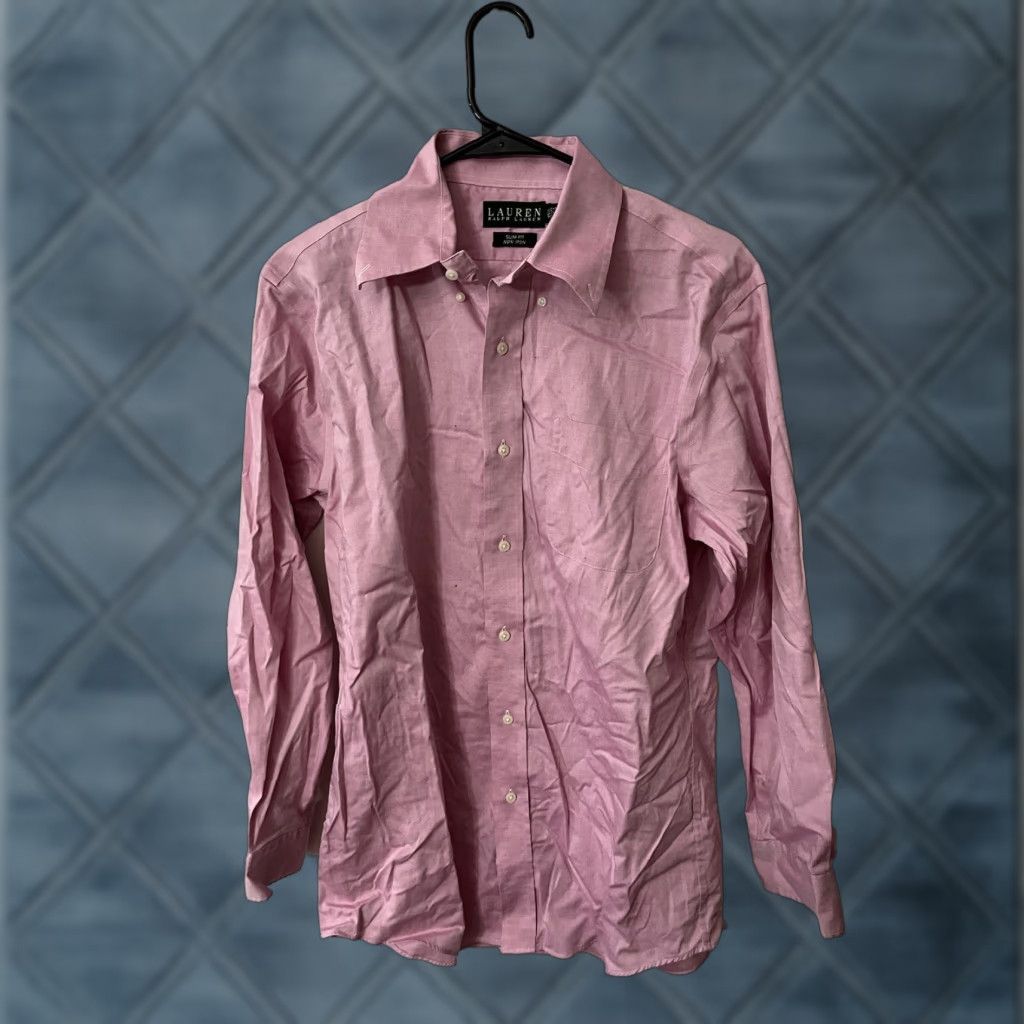 Ralph Lauren Lauren Ralph Lauren Shirt Mens 15.5 Button Down Slim Fit Stretch Pink Solid Size US M / EU 48-50 / 2 - 1 Thumbnail