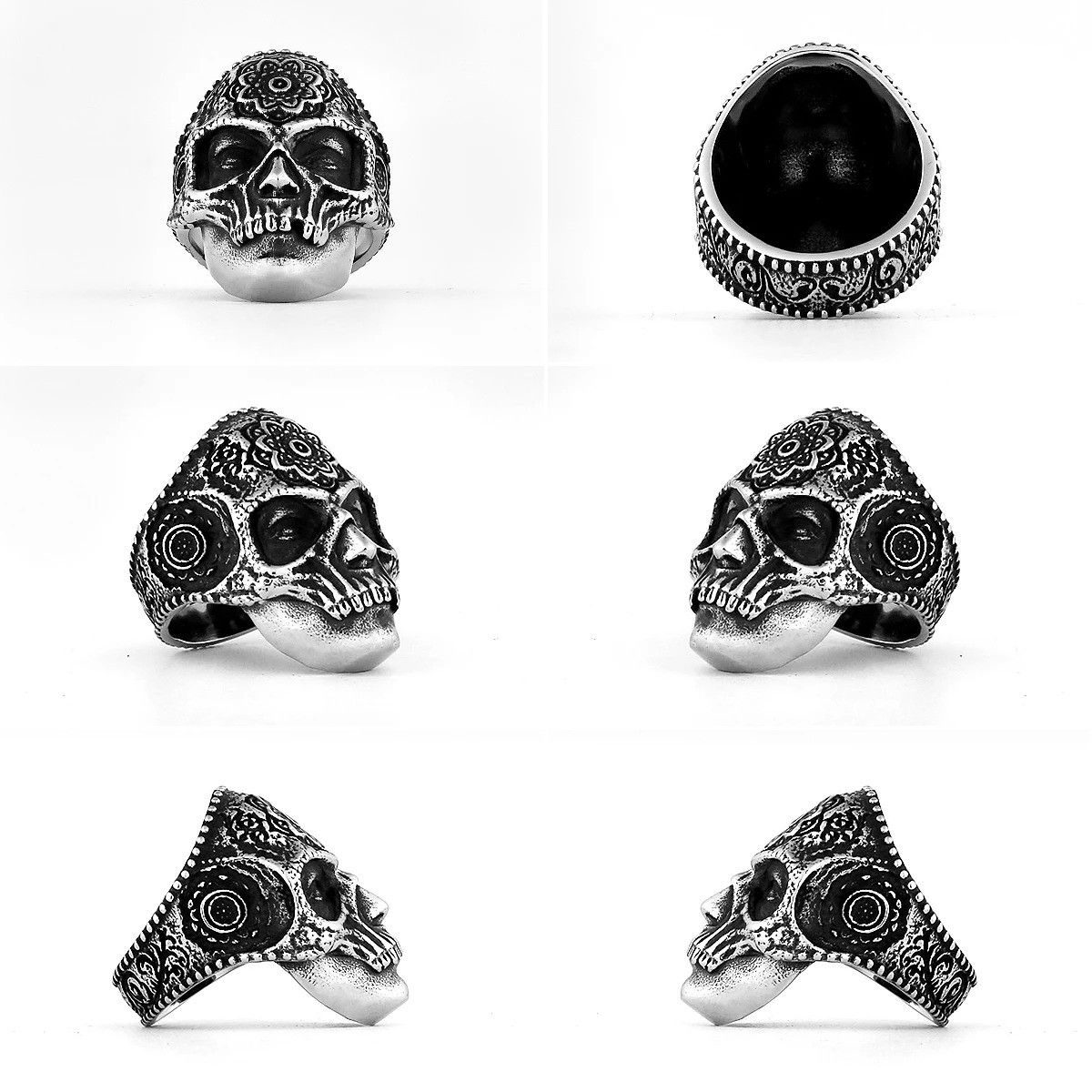 Vintage Heavy Skull Ring Size 44 - 5 Thumbnail