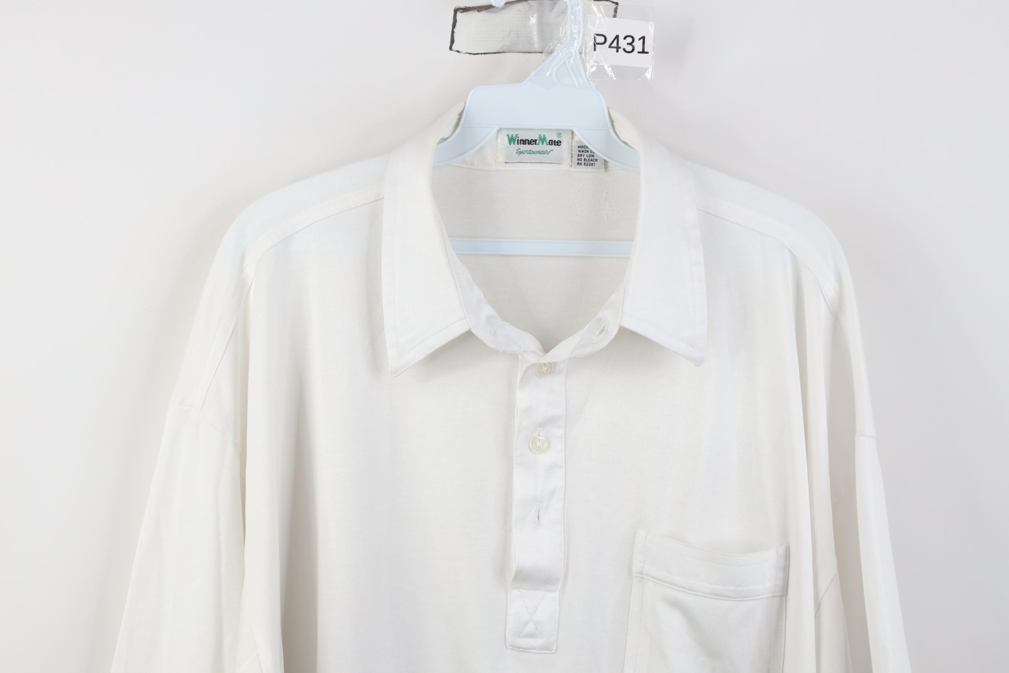 Vintage Vintage 90s Streetwear Knit Collared Golf Polo Shirt White Size US XL / EU 56 / 4 - 2 Thumbnail